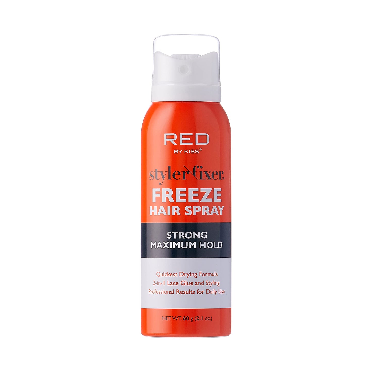 Red by Kiss Styler Fixer Freeze Hair Spray Strong Maximum Hold 2-In-1 Lace Glue and Styling 2oz Beauty & Personal Care Red by Kiss