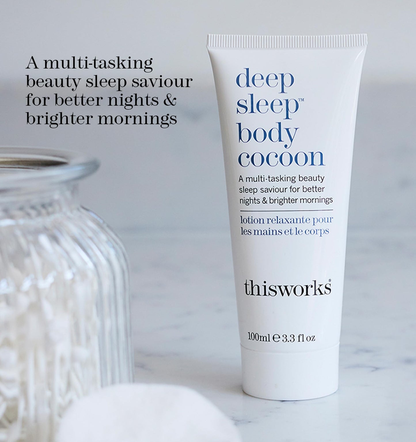 THISWORKS Deep Sleep Body Cocoon - Hydrating Body Lotion with Lavender, Chamomile & Vetivert - Soothing Nighttime Moisturizer for Dry Skin, Promotes Beauty & Personal Care THISWORKS