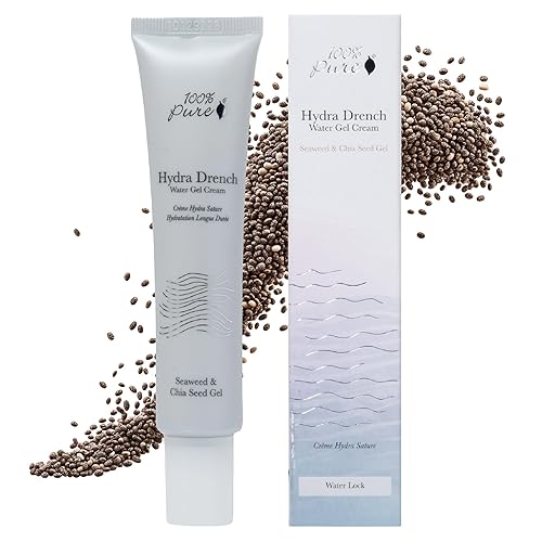 100% PURE Hydra Drench Cream, Daily Face Moisturizer with Hyaluronic Acid, Rose Water, Skin Care for All Skin Types, Natural Face Cream - 1.4 Fl Oz Beauty & Personal Care 100% PURE