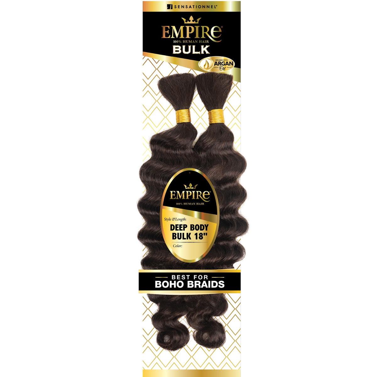 Sensationnel Empire Bulk Braiding-Deep Body,1 pack 18 inch, 2 DARKBROWN