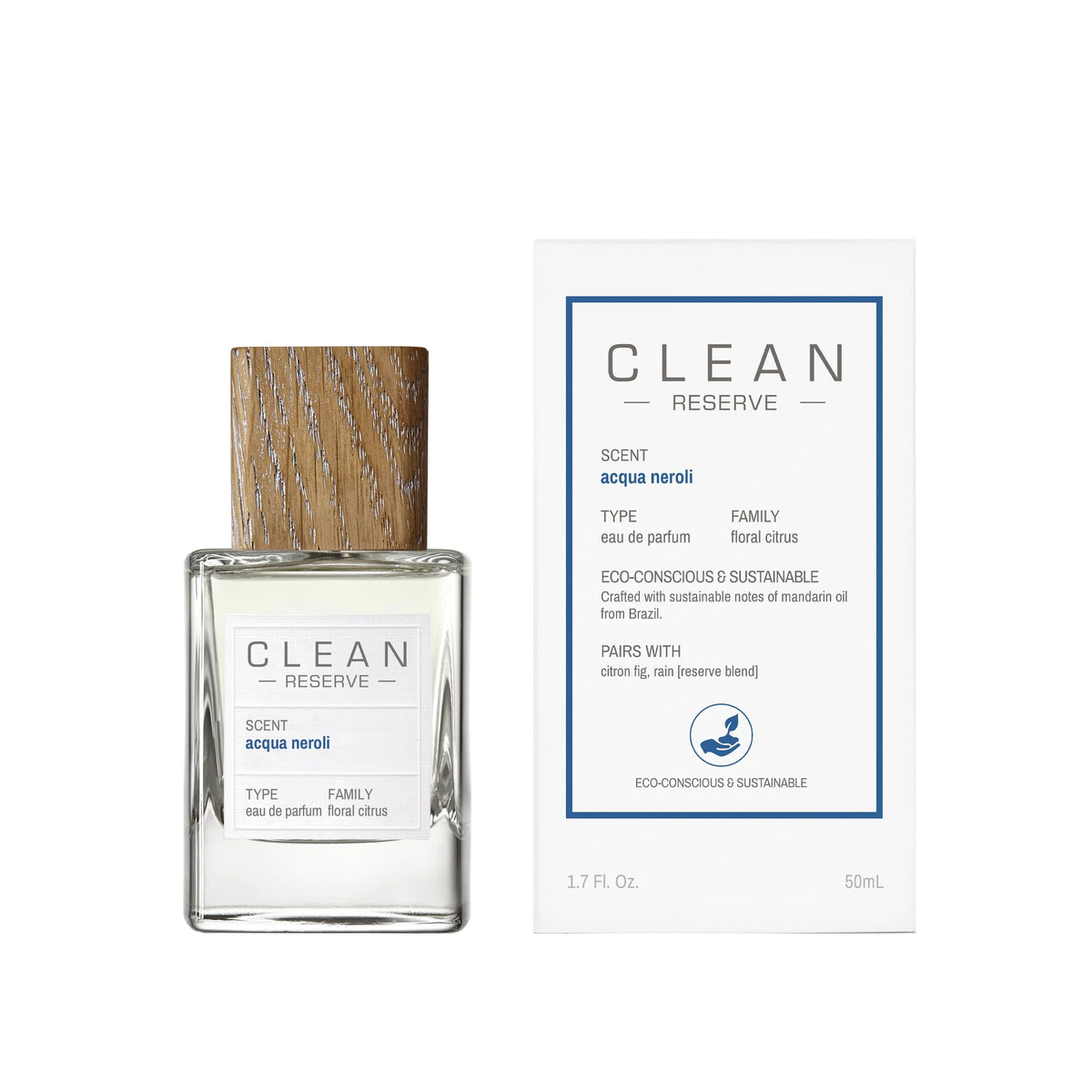 CLEAN RESERVE Acqua Neroli Eau de Parfum | Eco-Conscious & Sustainable Spray Fragrance | Vegan, Phthalate-Free, & Paraben-Free | 1.7 Fl Oz/50mL Beauty & Personal Care CLEAN