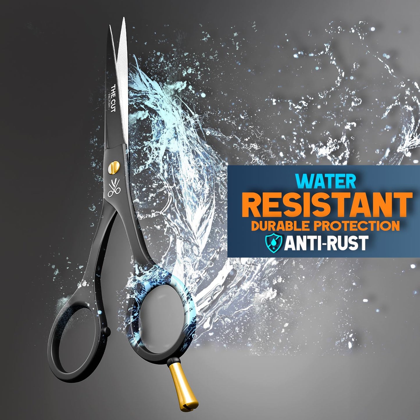 The Cut Factory® 6.5” Matte Black Luxury Hair Scissors - Ultra-Sharp High Carbon Steel Barber Shears for Men, Women & Kids - Gift-Boxed with Leather Beauty and Personal Care THE CUT - FACTORY -