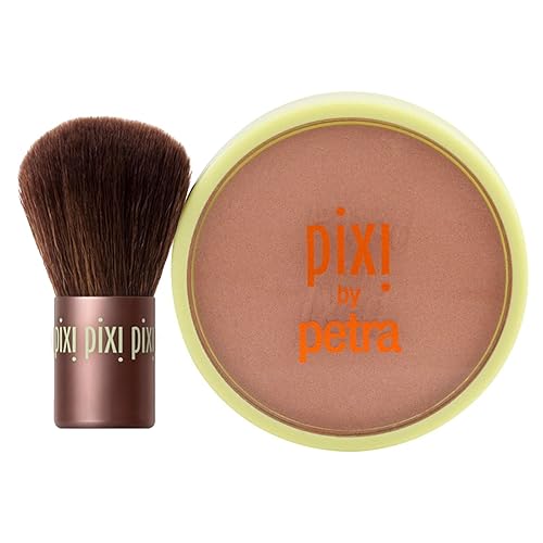 Pixi Beauty Bronzer + Kabuki | Hydrating, Silky Bronzing Powder with Included Brush | Perfectly Pigmented & Long-Wearing Bronzer | For Natural Warmth Beauty & Personal Care Pixi