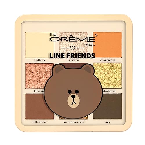 The Crème Shop | LINE FRIENDS - BROWN’S WARM & TOASTY Eyeshadow Palette | 9 Golden Multi-Finish Shades Beauty & Personal Care The Crème Shop