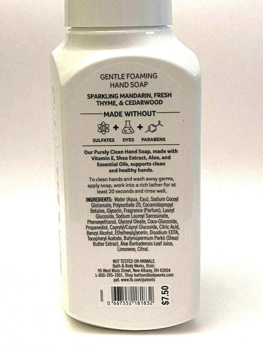 Bath and Body Works Gentle Foaming Hand Soap, 8.75 fl. oz., Kitchen Mandarin Purely Clean Beauty & Personal Care Bath & Body Works