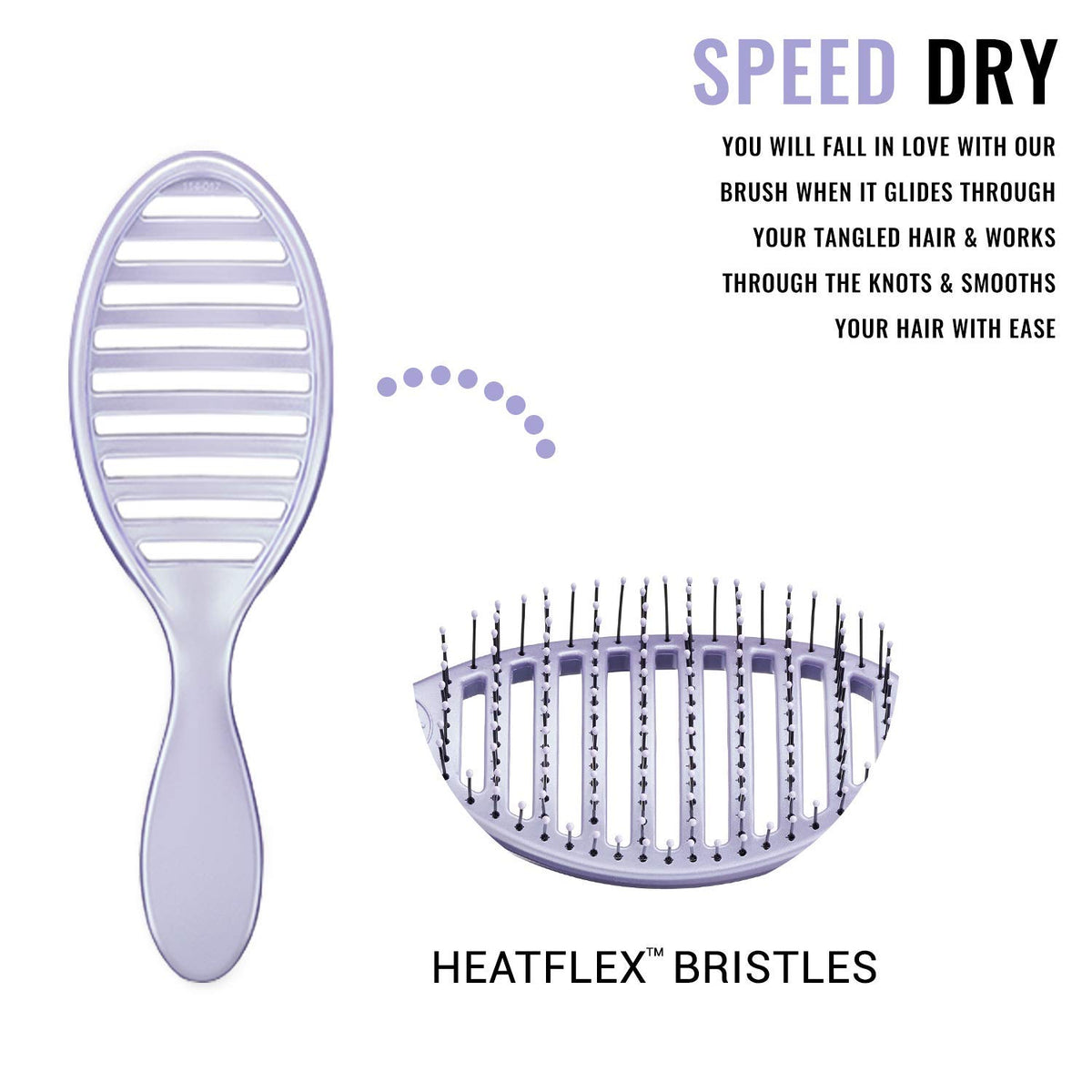 Wet Brush Speed Dry Hair Brush - Purple (Osmosis) - Vented Design and Ultra Soft HeatFlex Bristles Are Blow Dry Safe With Ergonomic Handle Manages
