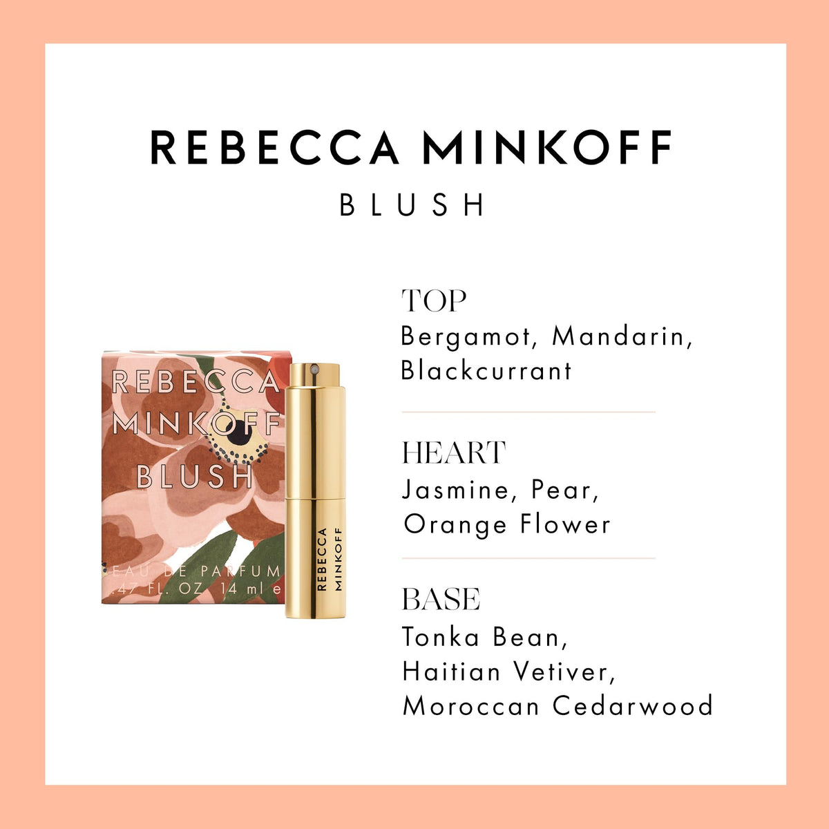 Rebecca Minkoff Blush - Mini Perfume for Women - Floral Fresh Women's Fragrance - Notes of Bergamot, Mandarin, Black Currant, Orange Flower - 0.47 oz Beauty & Personal Care Rebecca Minkoff
