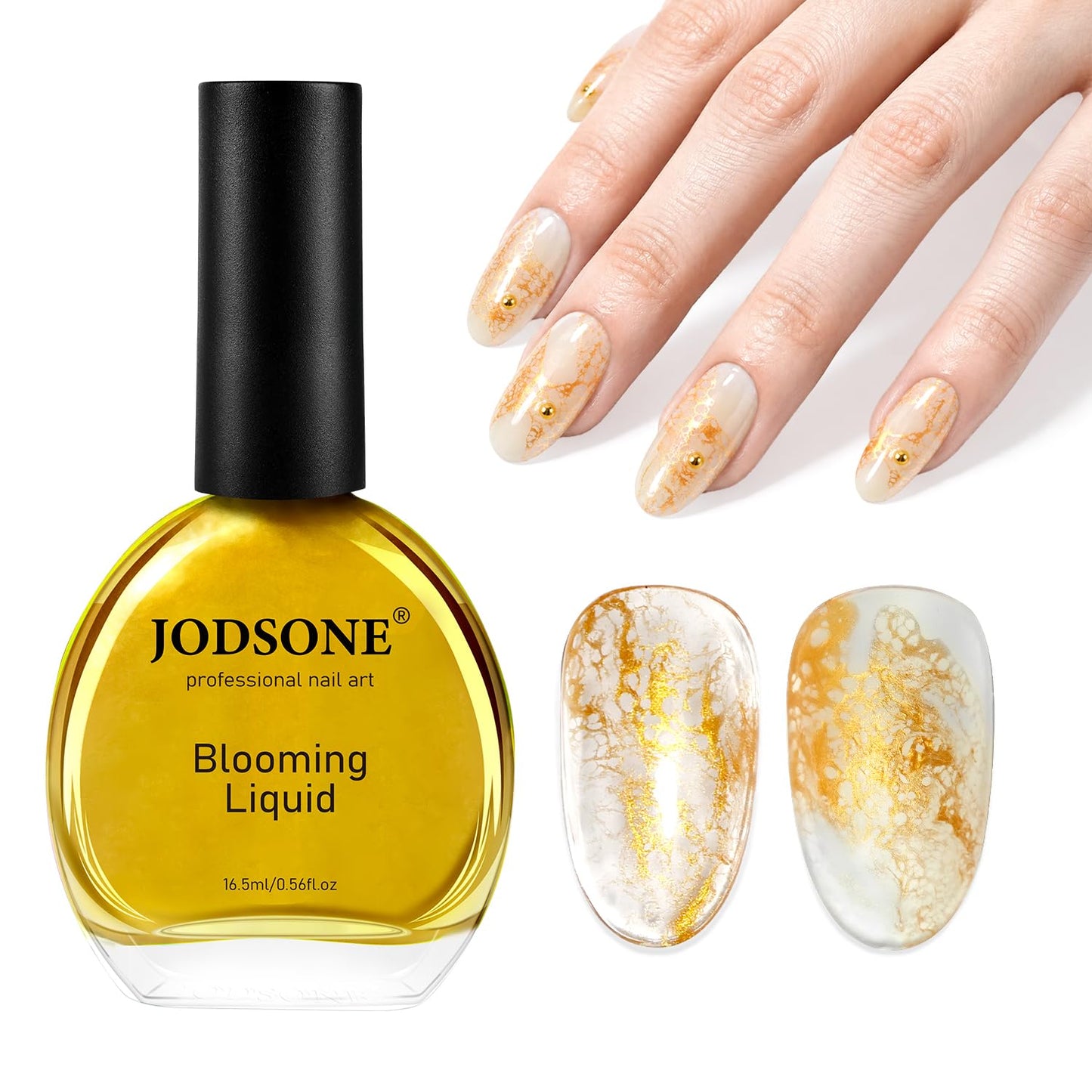 JODSONE Blooming Wave Nail Gel 16.5ML for Ocean Wave and Lace Nail Art,Blooming Liquid Applied Over Uncured Base Gel,Champagne Gold(B1512) Beauty and Personal Care JODSONE Default Title