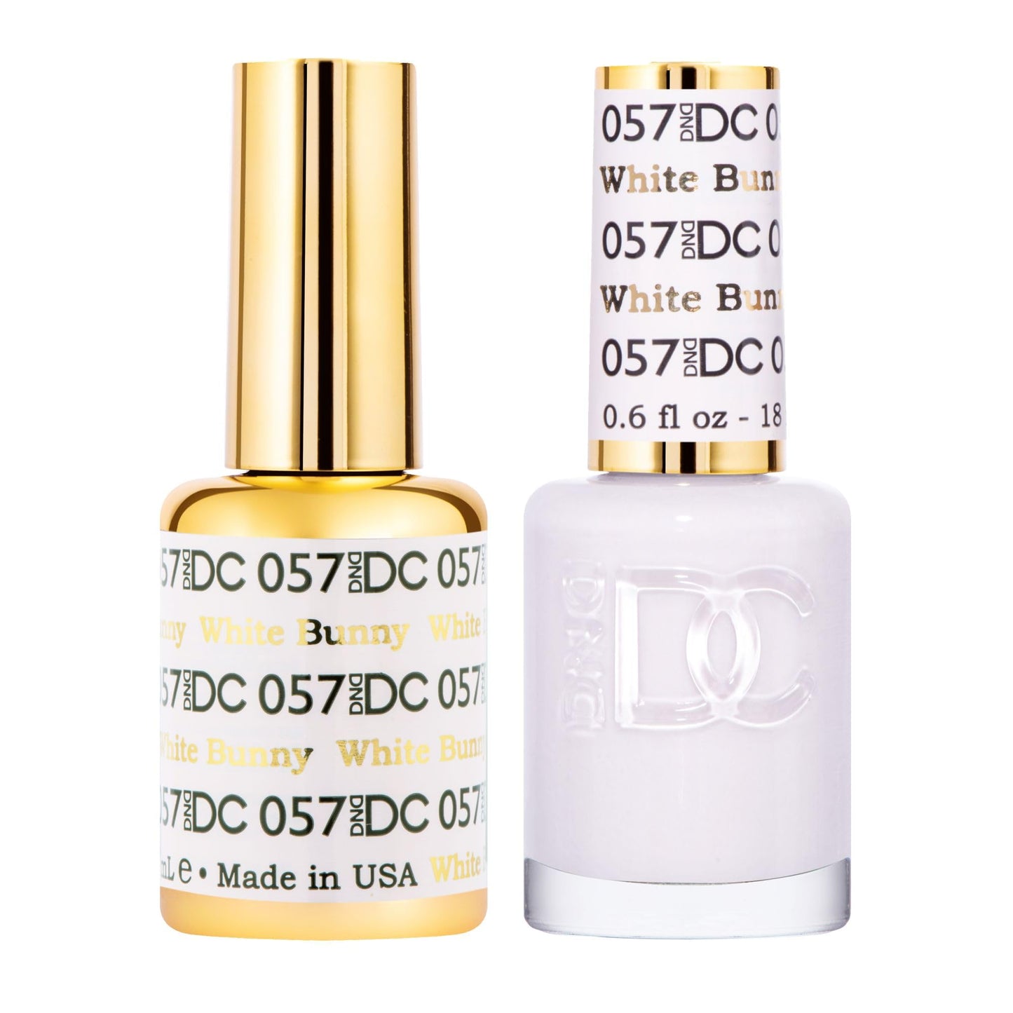 DND DC Gel Polish Set, White Collection, UV/LED Gel Polish and Air Dry Nail Lacquer, Matching Chip-Free Polish Duo, 057 White Bunny, 0.5 Fl Oz Beauty and Personal Care DAISY DND Default Title