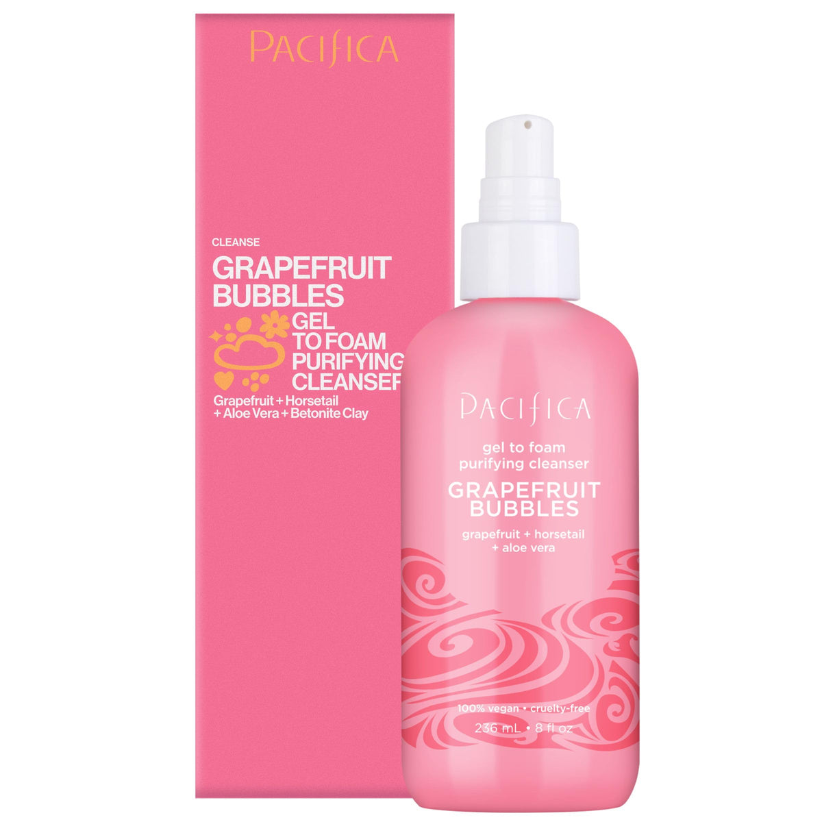 Pacifica Grapefruit Bubbles Gel-to-Foam Cleanser - Gentle Face Wash for Oily & Combination Skin, Helps Remove Excess Oil & Impurities, Helps Brighten Beauty & Personal Care Pacifica