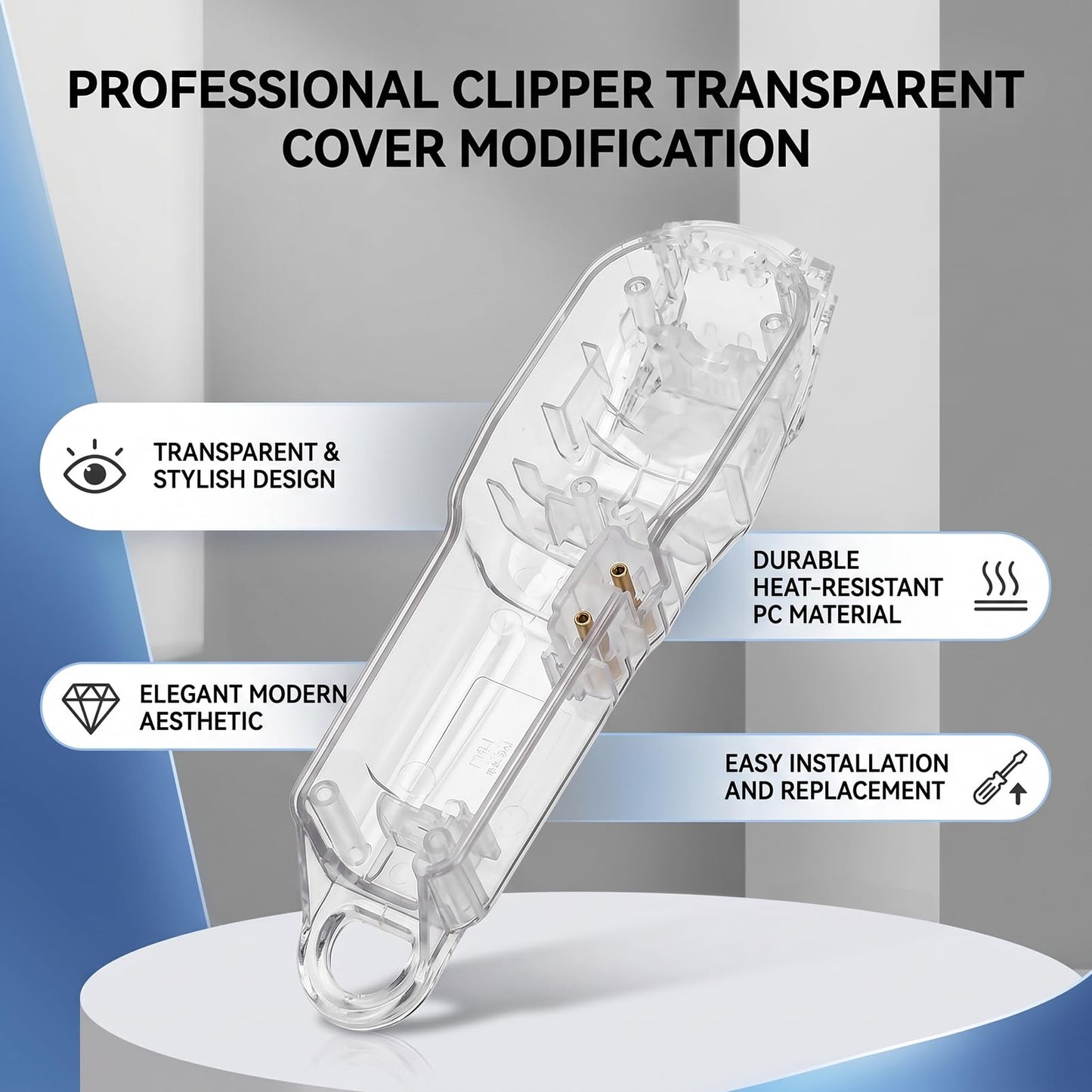 Naroote Hair Clipper Transparent Cover, Electric Hair Cutter Trimmer Shell with Clip Cord Covers DIY Replacement Clipper Protective Cover Guard Beauty and Personal Care Naroote