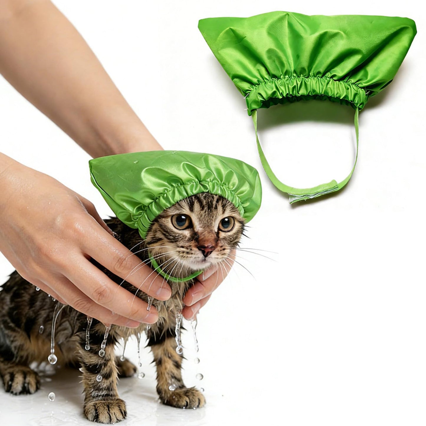 AeSiliFlex Cat Shower Cap for Bathing and Swimming, Waterproof Cat Ear Cover for Grooming, Adjustable Pet Bath Hat for Ear Protection, Lightweight Beauty and Personal Care AeSiliFlex