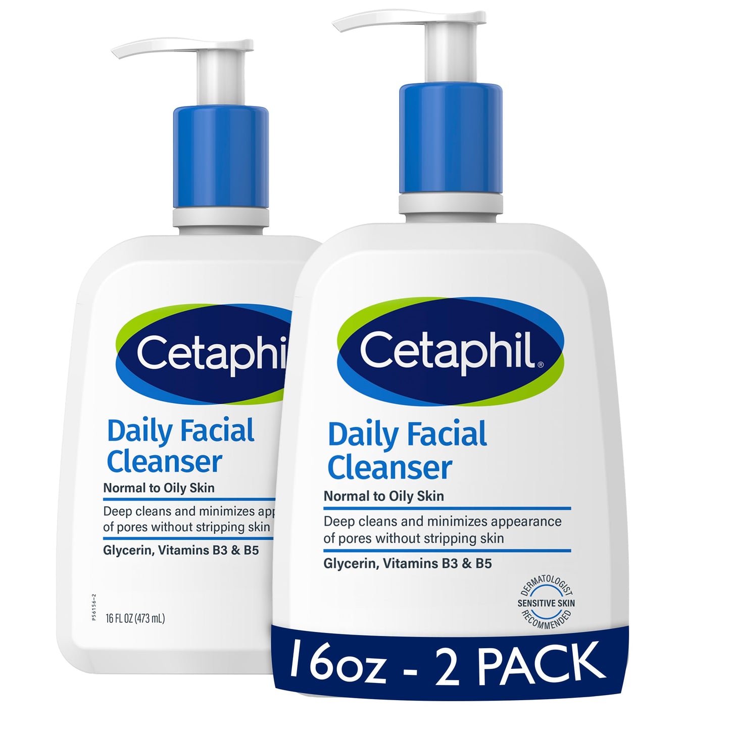 Cetaphil Face Wash, Daily Facial Cleanser for Sensitive, Combination to Oily Skin, NEW 16 oz 2 Pack, Gentle Foaming, Soap Free, Hypoallergenic Beauty & Personal Care Cetaphil