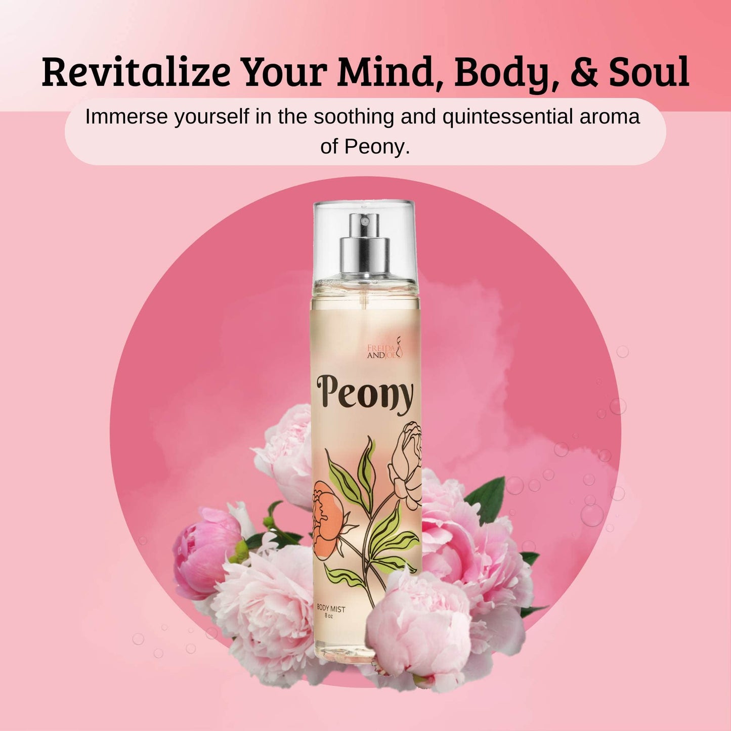 Freida and Joe Peony Elegance Fine Fragrance Body Mist Spray: A Scented Peony Floral Sophistication, 8 oz Spray Bottle, Ideal for Gifting Stocking Beauty & Personal Care Freida and Joe
