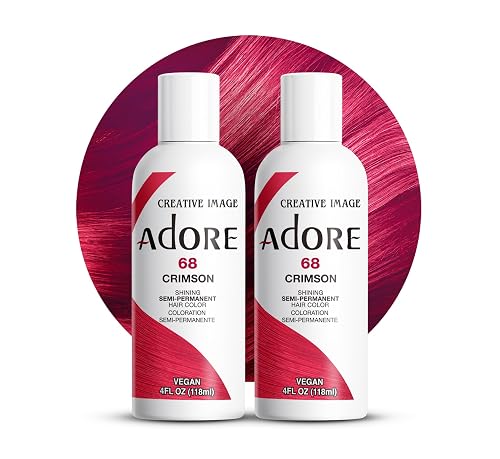 Adore Semi Permanent Hair Color (068 Crimson) (2 Pack) | Vegan & Cruelty-Free Red Hair Dye | No Ammonia, No Peroxide, No Alcohol | 4 Fl Oz Beauty & Personal Care Adore