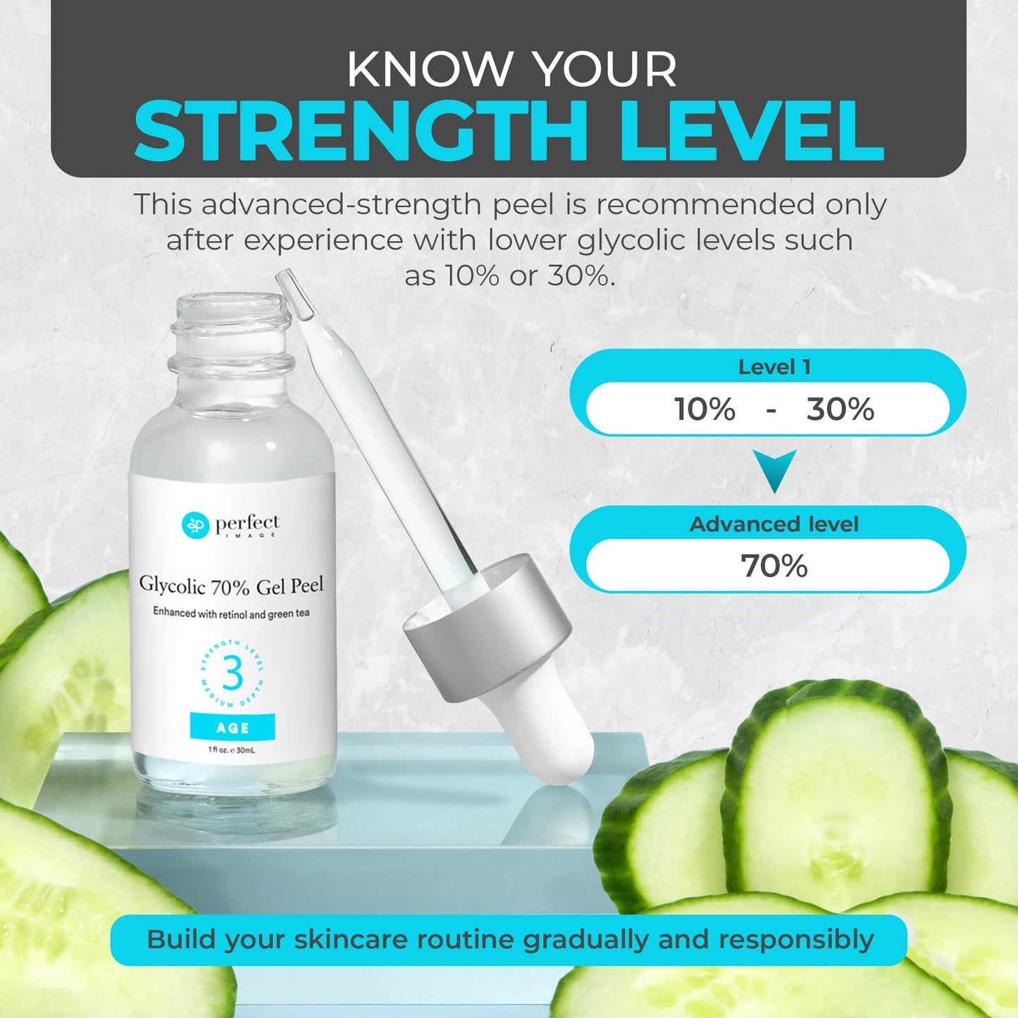 Glycolic Gel Peel - Enhanced with Retinol and Green Tea Extract (70% Strength) Beauty & Personal Care Perfect Image