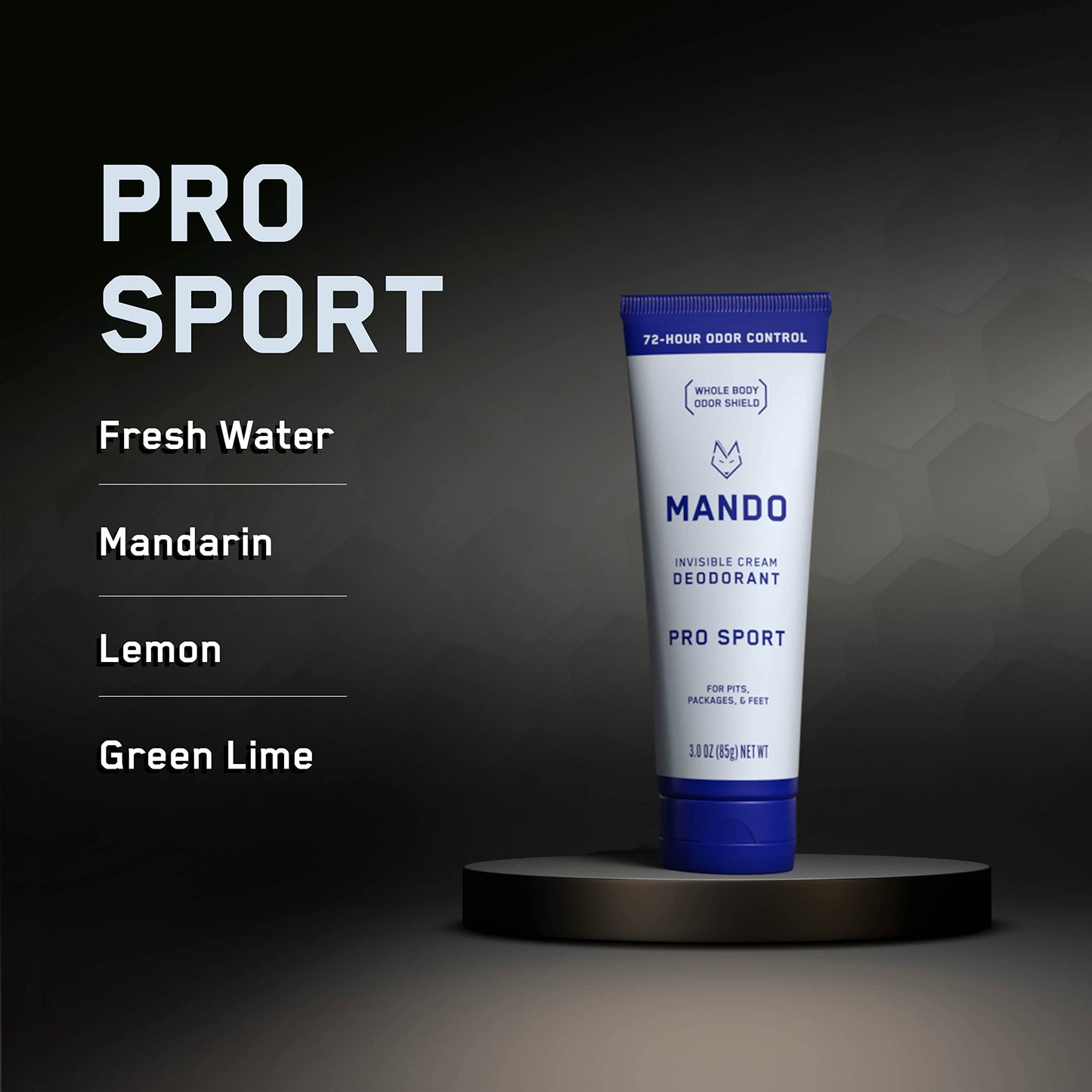 Mando Whole Body Deodorant For Men - Invisible Cream - 72 Hour Odor Control - Aluminum Free, Baking Soda Free, Skin Safe - 3 Ounce Tube (Pro Sport) Beauty and Personal Care Mando