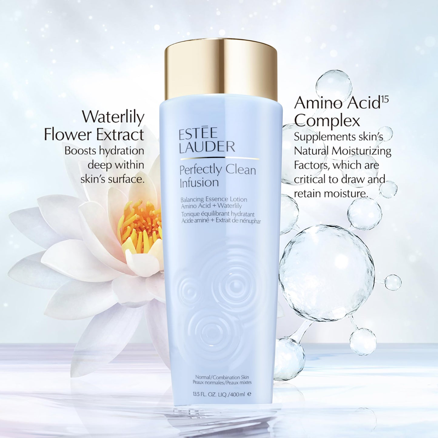 Estée Lauder Perfectly Clean Infusion Balancing Skin Essence Face Lotion Toner with Amino Acid + Waterlily, 13.5 Fl Oz Beauty & Personal Care Estée Lauder