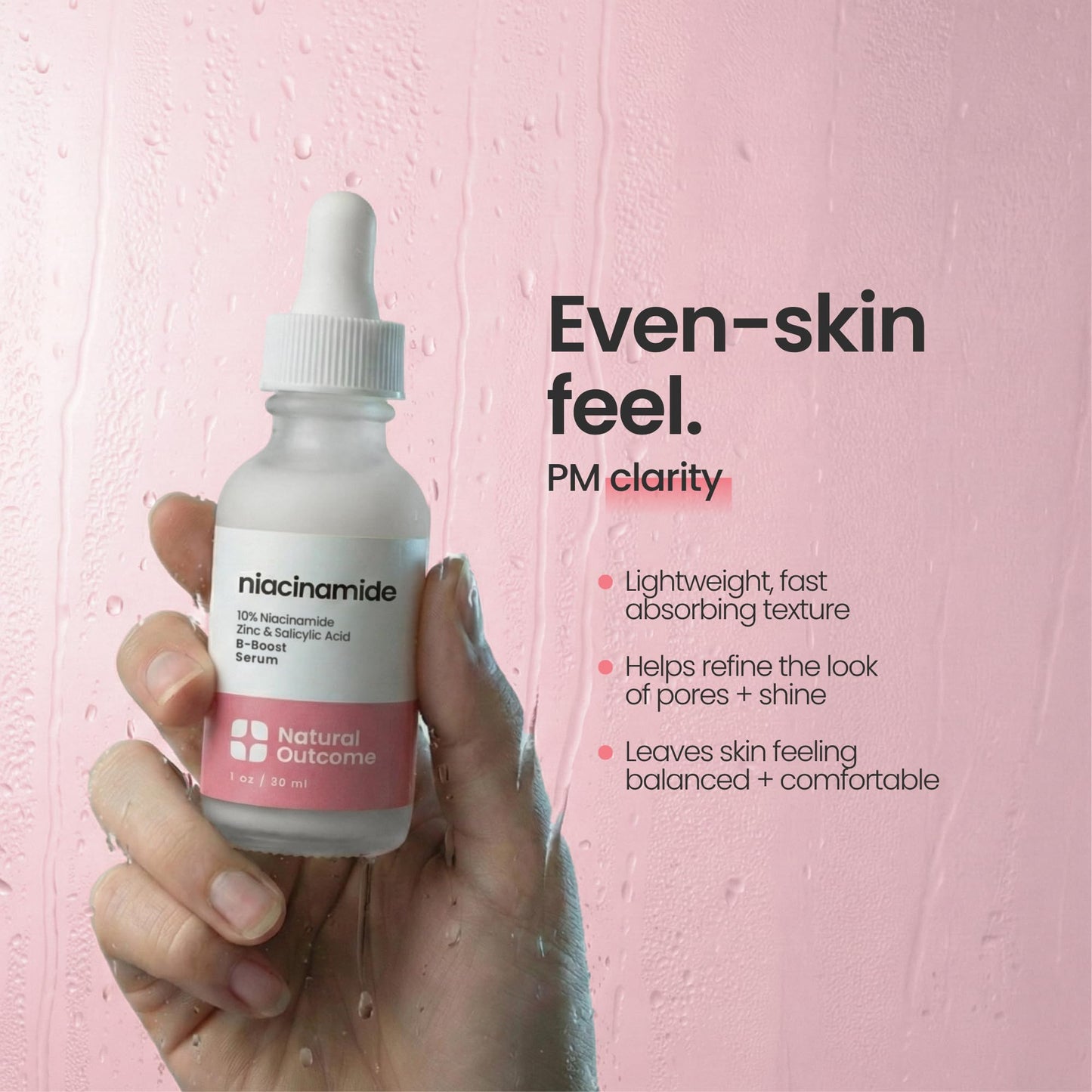Niacinamide Serum for Face by Natural Outcome Skin Care, B-Boost Niacinamide 10% Plus Zinc 2% Salicylic Acid + Hyaluronic Acid, Acne Treatment + Pore Beauty & Personal Care natural outcome