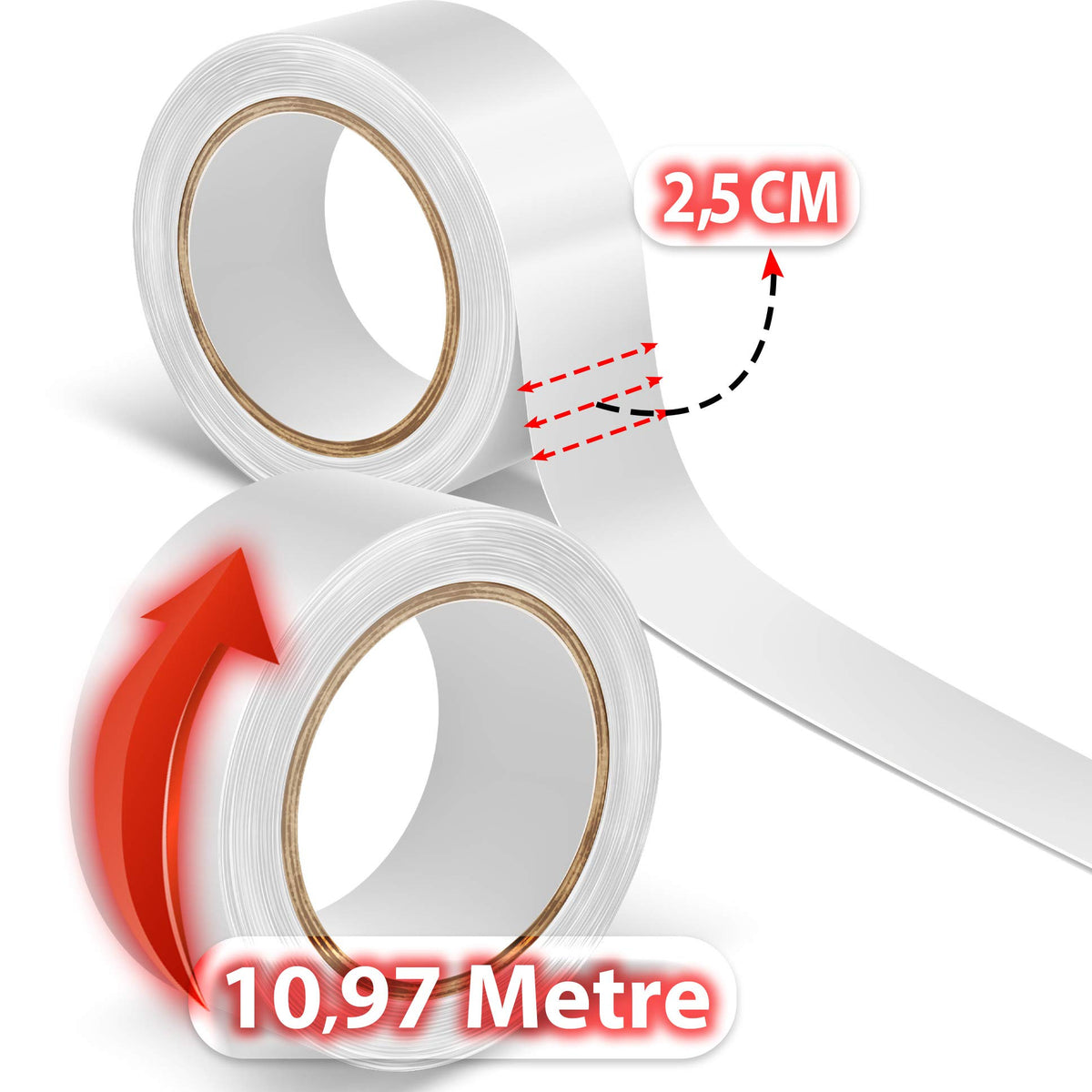 Natural Hold Tape 1" X 12 Yard Double Side Adhesive