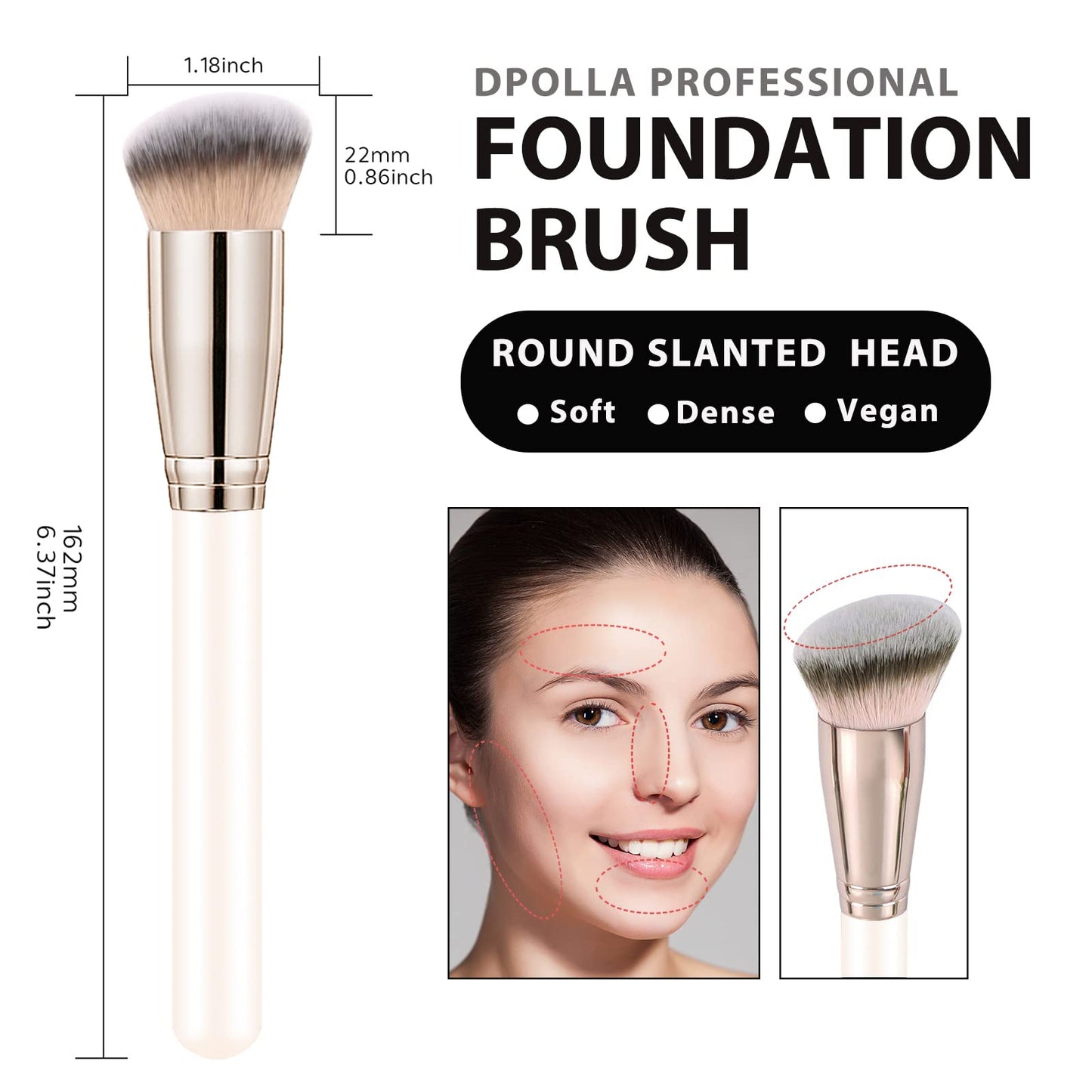 Makeup Brushes Dpolla Pro Foundation Brush and Flawless Concealer Brush Perfect for Any Look Premium Luxe Hair Contour Brush Perfect for Blending Beauty & Personal Care dpolla