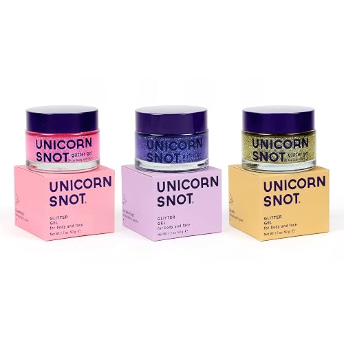 UNICORN SNOT Holographic Face Glitter & Body Glitter Gel | Hair Glitter, Vegan & Cruelty-Free, 1.7 oz 3-Pack (Flamingo/UV/Bling) Beauty & Personal Care UNICORN SNOT