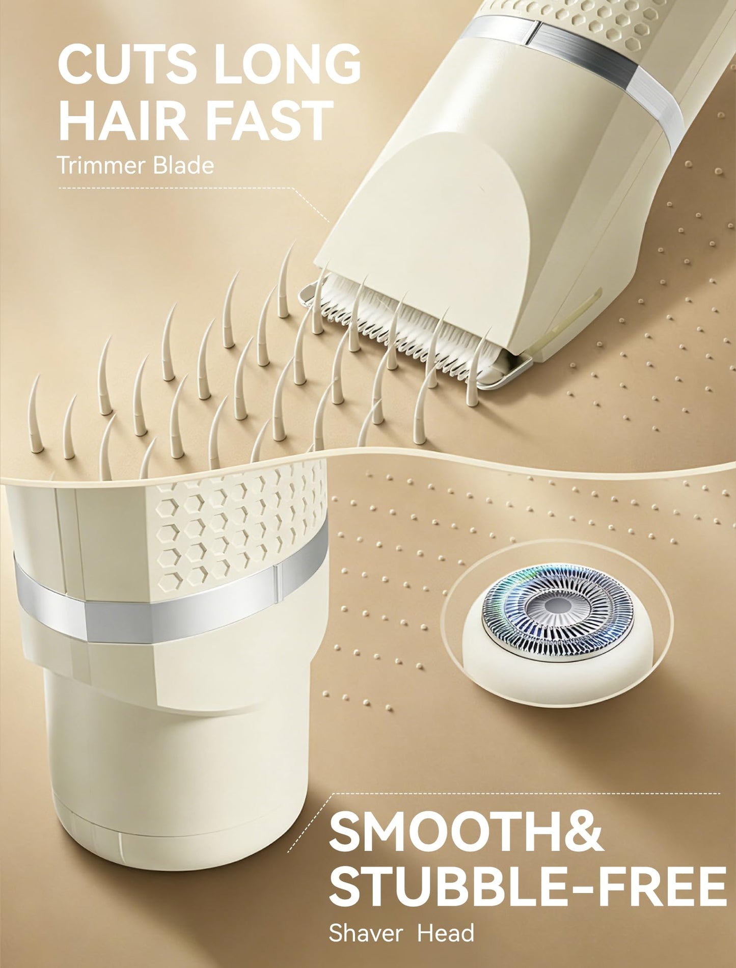 Unibono Pubic Hair Trimmer Women - Waterproof Bikini Trimmer, Rechargeable 3-in-1 Electric Razor, Personal Trimmer Groomer for Body Hair, Cordless Beauty and Personal Care unibono