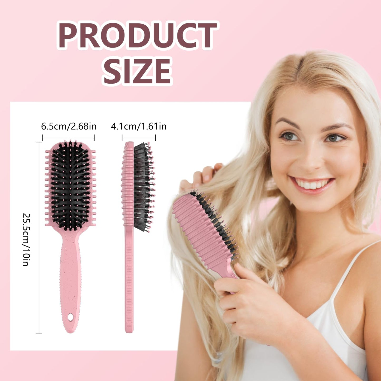 Curl Defining Brush, Curly Hair Brush, Slick Back Hair Brush, For Combing and Shaping Curls in All Hairstyles to Reduce Pulling (Pink) Beauty and Personal Care HEZ