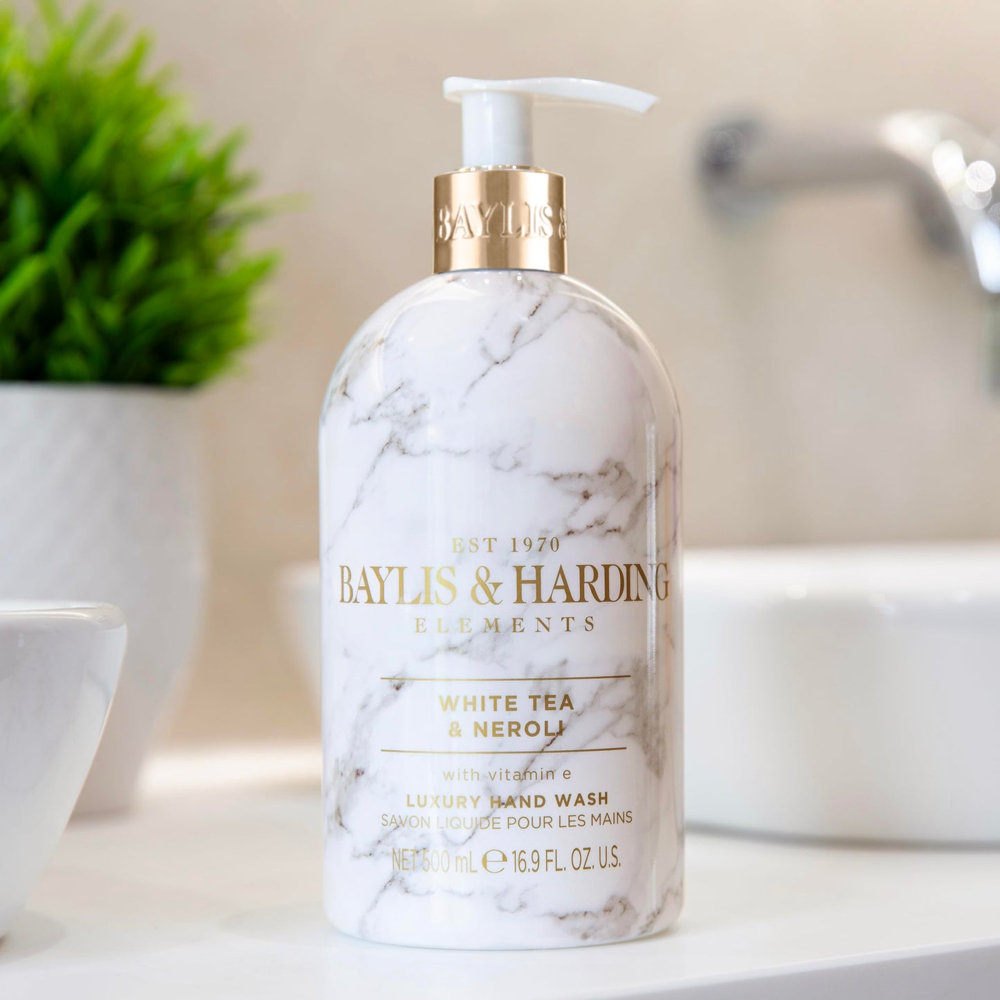 Baylis & Harding Liquid Hand Soap Wash with Dispenser, Elements, White Tea & Neroli, 16.9oz/500ml Beauty & Personal Care Baylis & Harding
