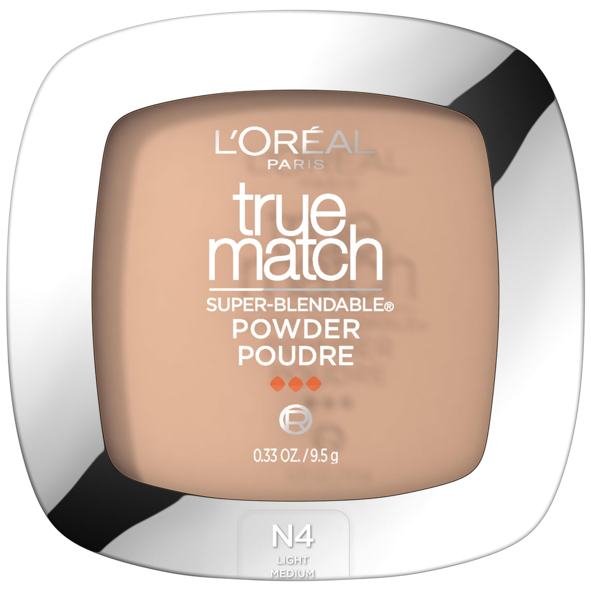 L'Oreal Paris True Match Super Blendable Oil Free Powder Foundation, N4 Light Medium, 0.33 oz, Packaging May Vary