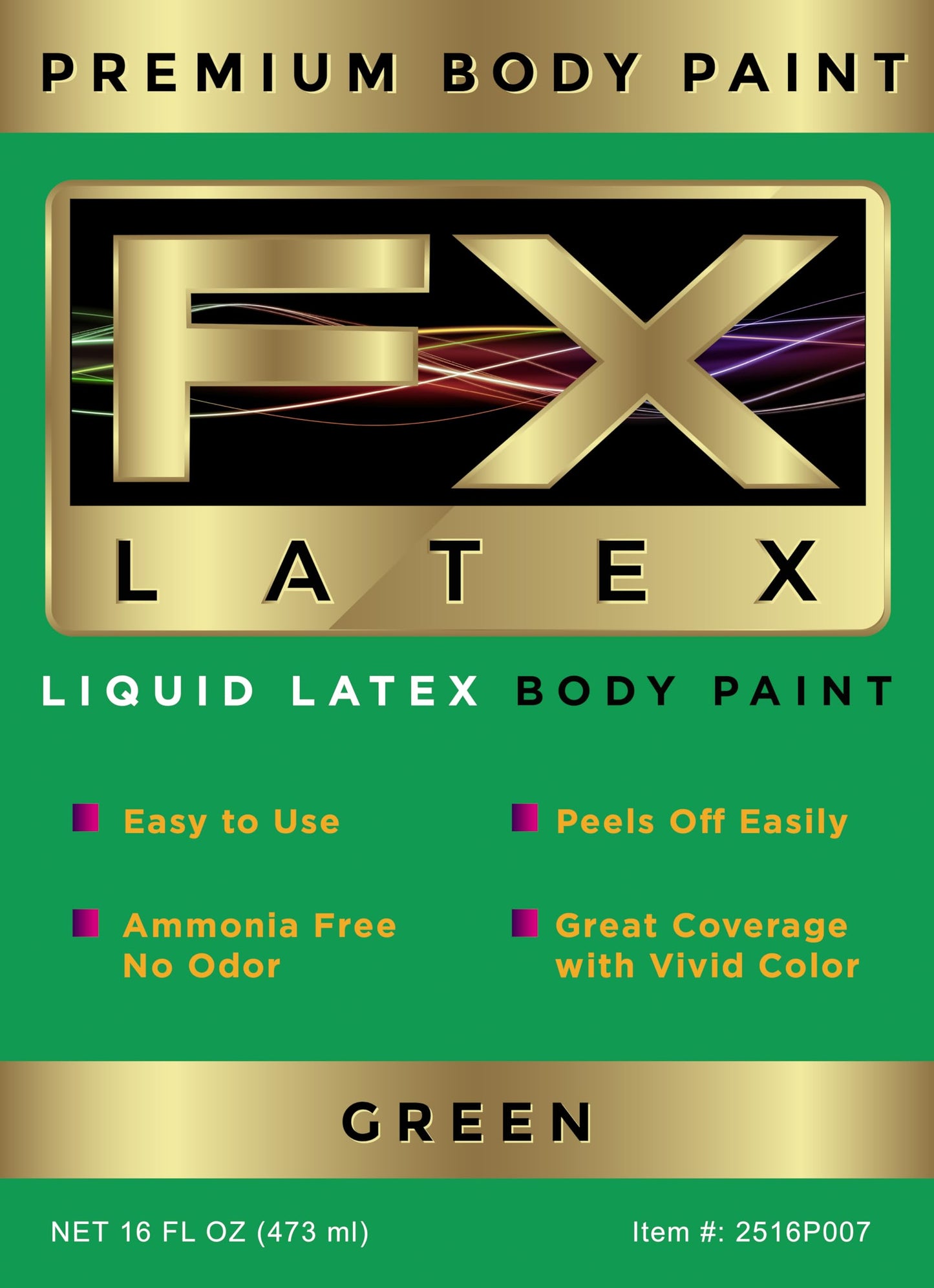 Liquid Latex - Face and Body Paint, Ammonia Free, Easy On and Off, Cosplay Makeup, Create Professional Monster, Zombie Arts 16 Oz (Green) Beauty & Personal Care Liquid Latex Fashions