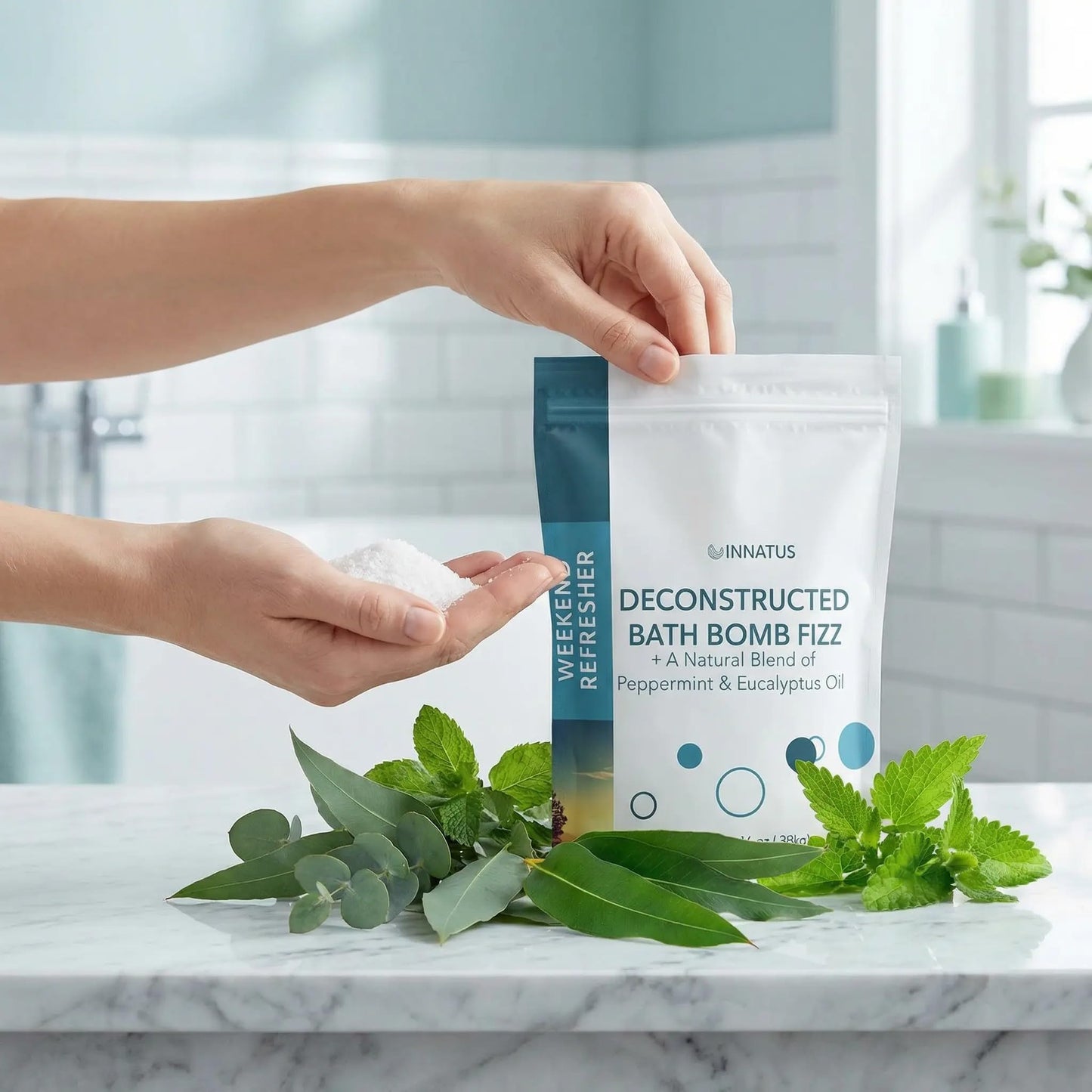 Sea Salt Fizzy Deconstructed Sleeping Beauty Bath Bomb - 14oz Bath Fizz - Infused with Natural Oils for Deep Relaxation (Rosemary) Beauty and Personal Care INNATUS
