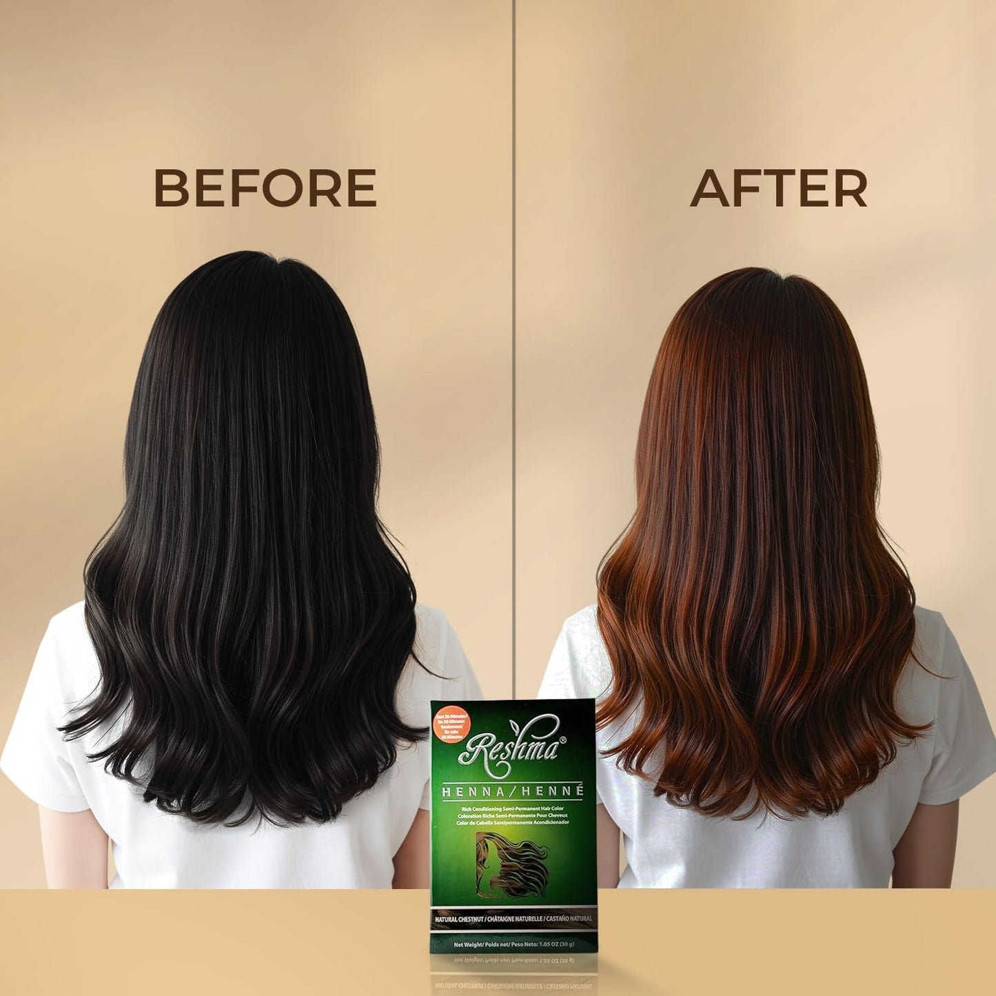 Reshma Beauty 30 Minute Henna Hair Color Infused with Plant-Based Lawsonia Inermis 100% Gray Coverage for Soft, Shiny Hair, Hair Dye-1.05 oz Pack of 1 Beauty & Personal Care Reshma Beauty
