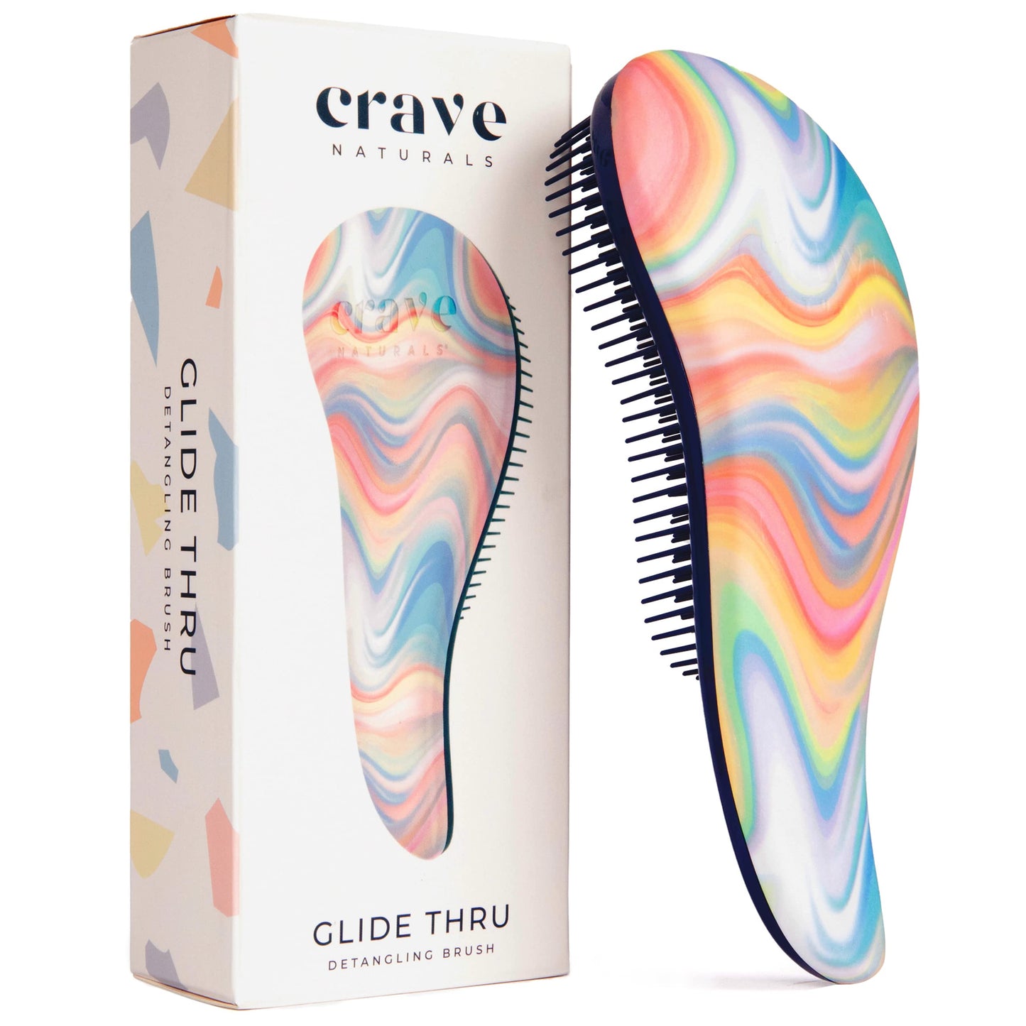Crave Naturals Glide Thru Hair Brush - Detangler Brush for Curly, Straight, Wet or Dry Hair - Gentle Detangling Brushes for Adults, Kids, Toddlers Beauty & Personal Care Crave Naturals