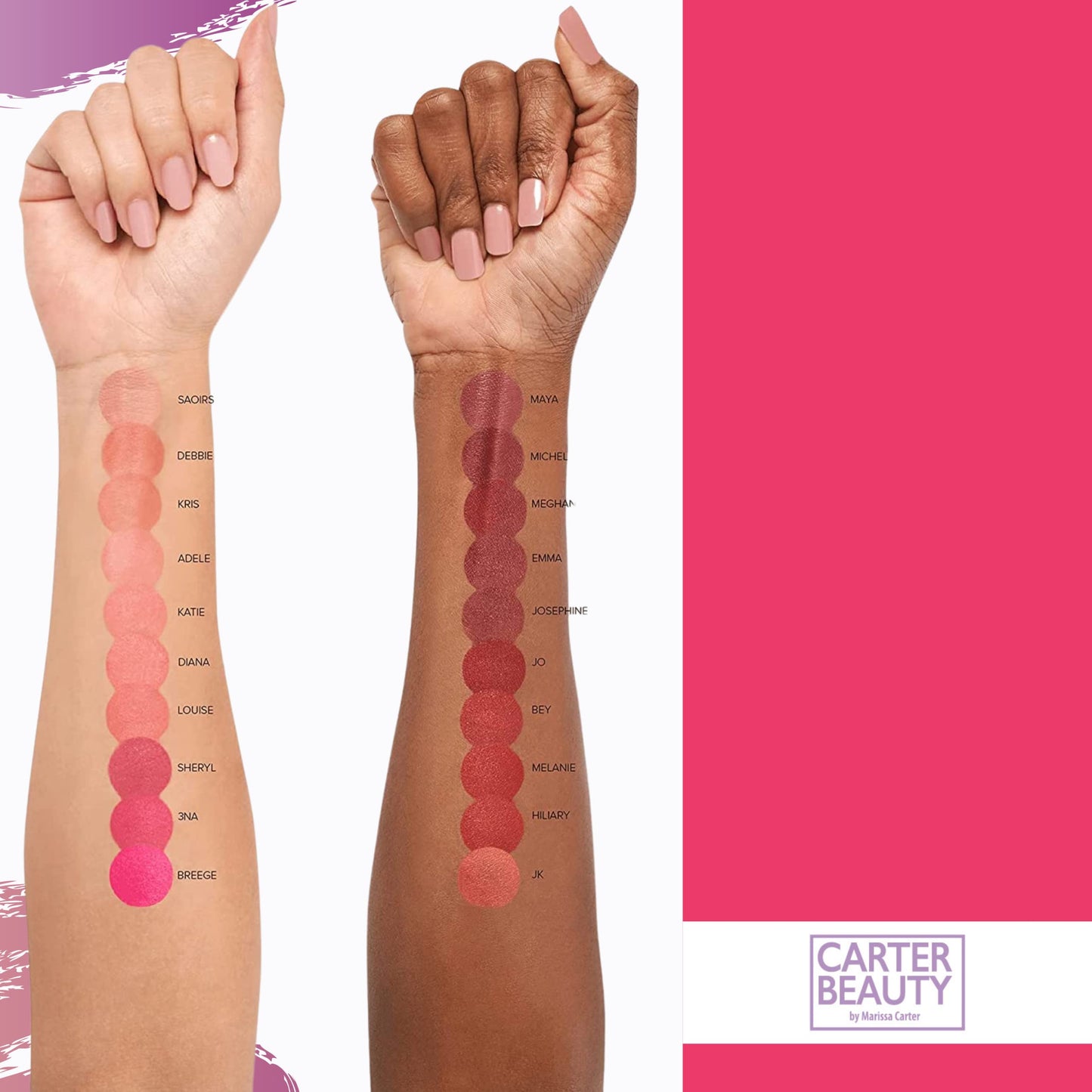 Carter Beauty By Marissa Carter Word Of Mouth Lipstick - Intense Color With A Smooth Matte Finish - Can Be Used With Free Speech Lip Tint For A Glossy Beauty & Personal Care Carter Beauty