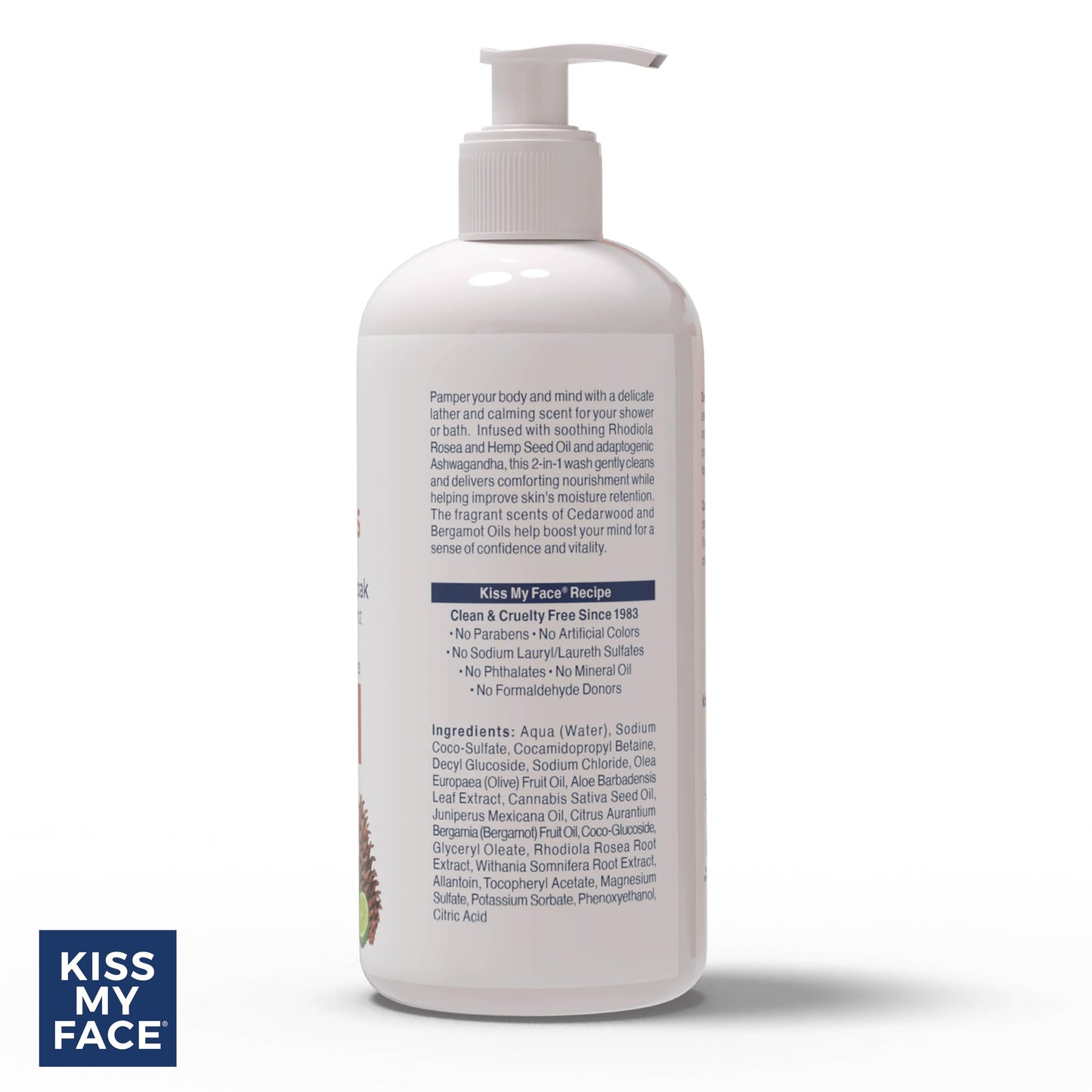 Kiss My Face De-Stress 2-in-1 Body Wash & Bath Soak Cedarwood + Bergamot - Vegan Body Wash - 16 oz Bottle with Pump (Cedarwoord & Bergamot, Pack of 1) Beauty & Personal Care Kiss My Face
