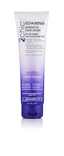 GIOVANNI 2chic Ultra-Repairing Hair Mask - Blackberry & Coconut Oil for Dry, Damaged & Processed Hair, Argan, Jojoba, Shea Butter & Keratin, Lauryl Beauty & Personal Care GIOVANNI