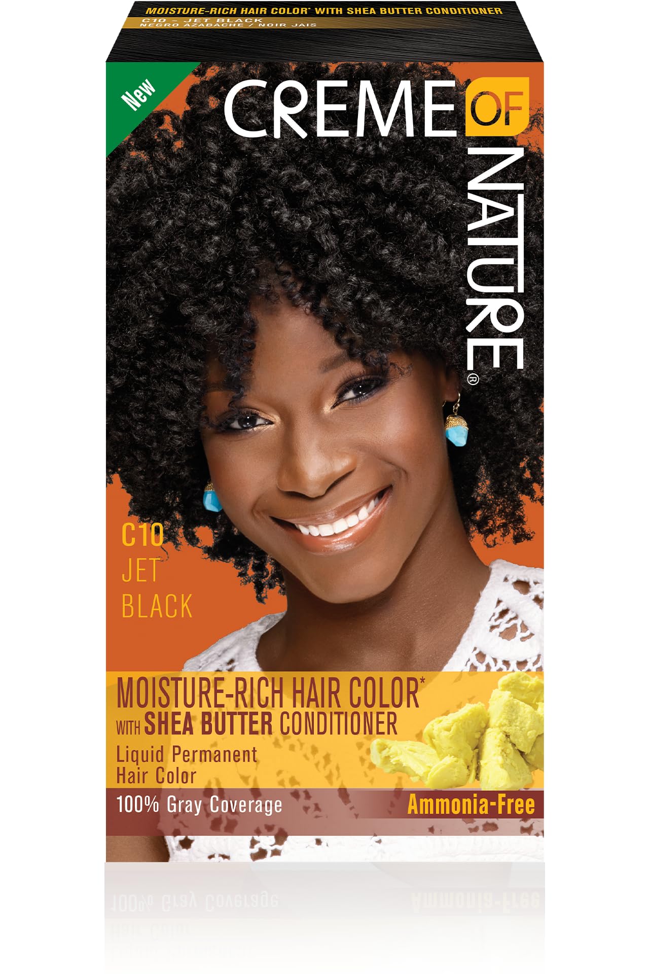 Moisture Rich Liquid Hair Color by Creme of Nature, C10 Jet Black, with Shea Butter Conditioner, 1 Application Beauty & Personal Care Creme of Nature