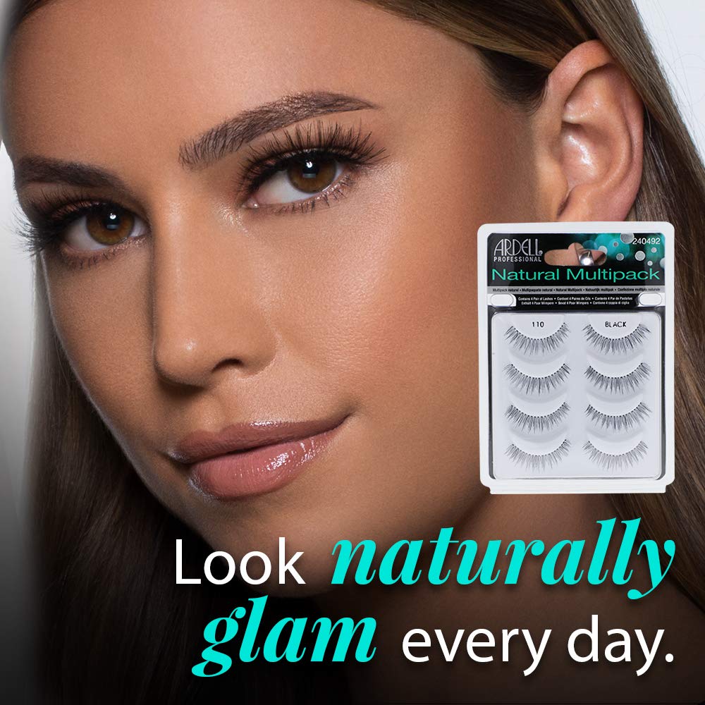 Ardell Natural False Eyelashes Multipack 110 Black - Comfortable Strip Lashes for Everyday Wear, 4 Pairs x 1 Pack Beauty & Personal Care Ardell