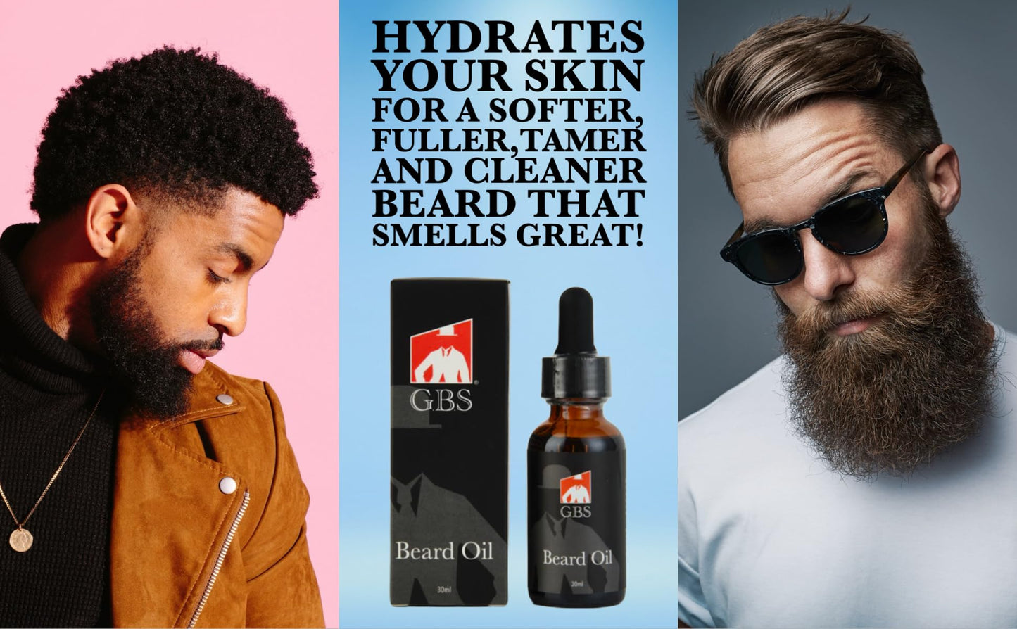 G.B.S Men's Grooming Set - Wood Beard Comb, Tortoise Beard and Mustache Comb 3 3/8in and 30ml Citrus Scented Beard Oil Beauty and Personal Care G.B.S