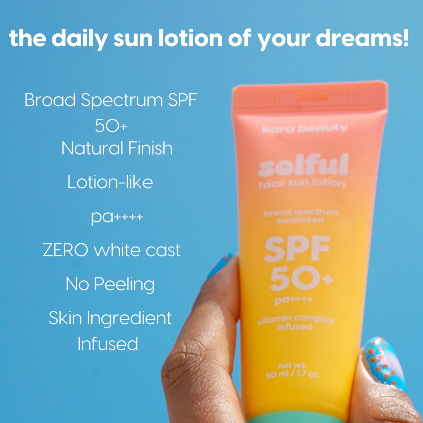 Kara Beauty SOLFUL Face Sun Lotion SPF 50+ PA++++ Korean Moisurizing Facial Sunscreen, No White Cast 1.7oz Beauty & Personal Care Kara Beauty