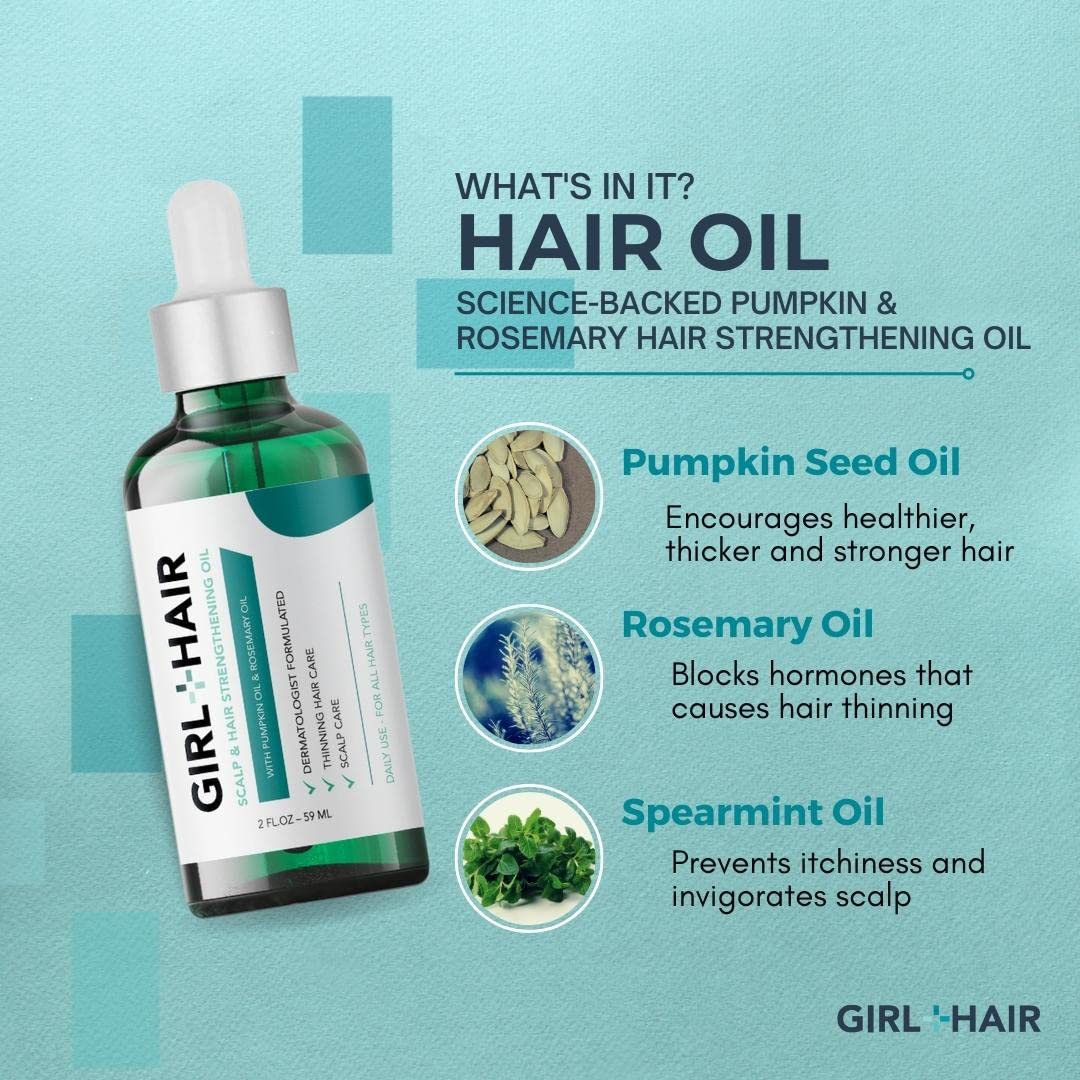 G+H Strengthening Oil | Promotes Thicker, Fuller Hair & Healthy Scalp | With Pumpkin & Rosemary for Healthy Hair | For All Hair Types (2 fl oz) Beauty & Personal Care GIRL+HAIR