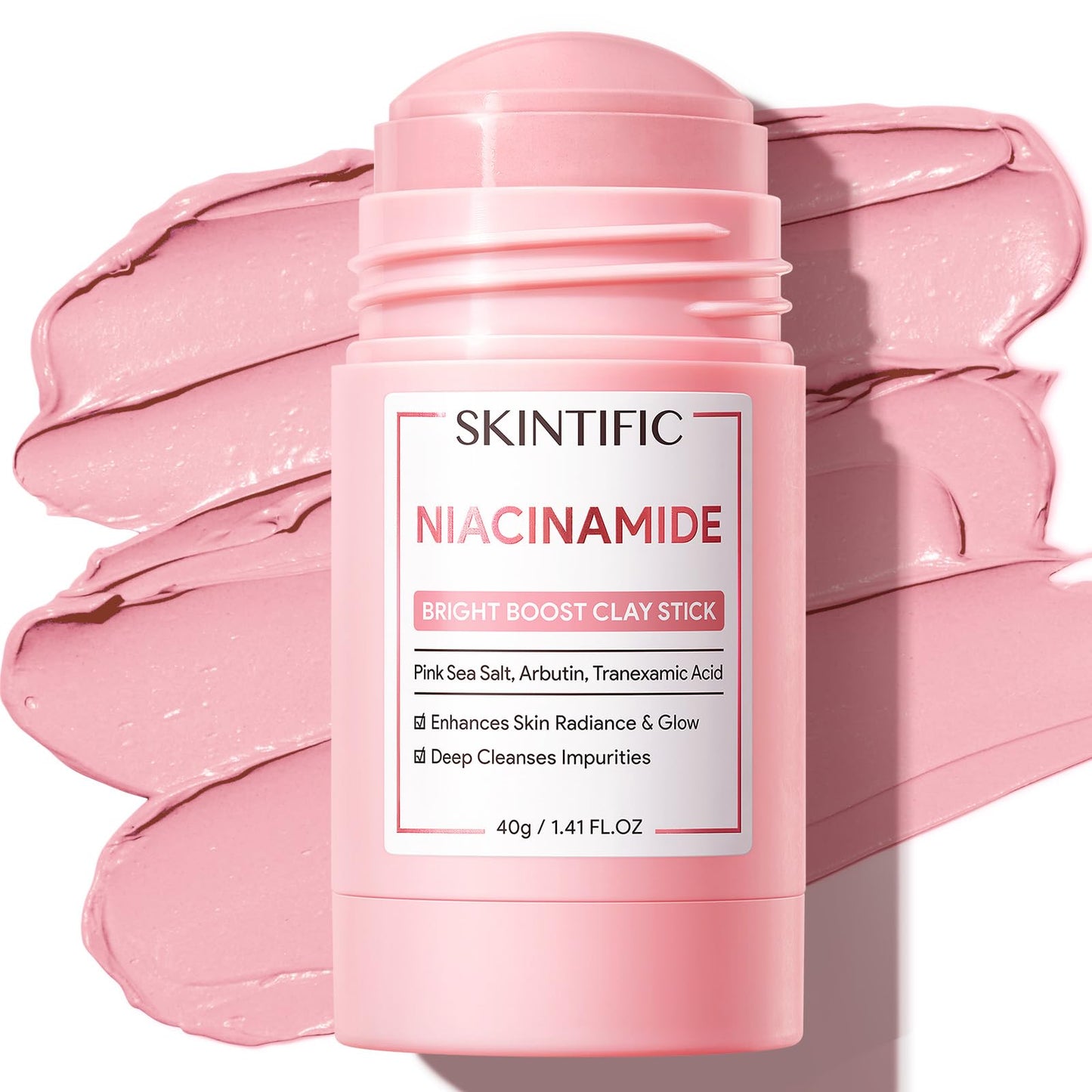 SKINTIFIC Niacinamide Bright Boost Face Mask Stick, Brightening & Pore-Blurring Mask Stick with Pink Sea Salt, Arbutin & Tranexamic Acid, Gentle Beauty and Personal Care SKINTIFIC Default Title