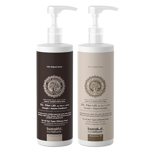 Tweak’d by Nature - 2XL Fiber Lift Volumizing and Thickening Shampoo and Conditioner Set, Multitasking Shampoo and Vanilla Body Wash, Non Toxic Beauty & Personal Care Tweak'd by Nature