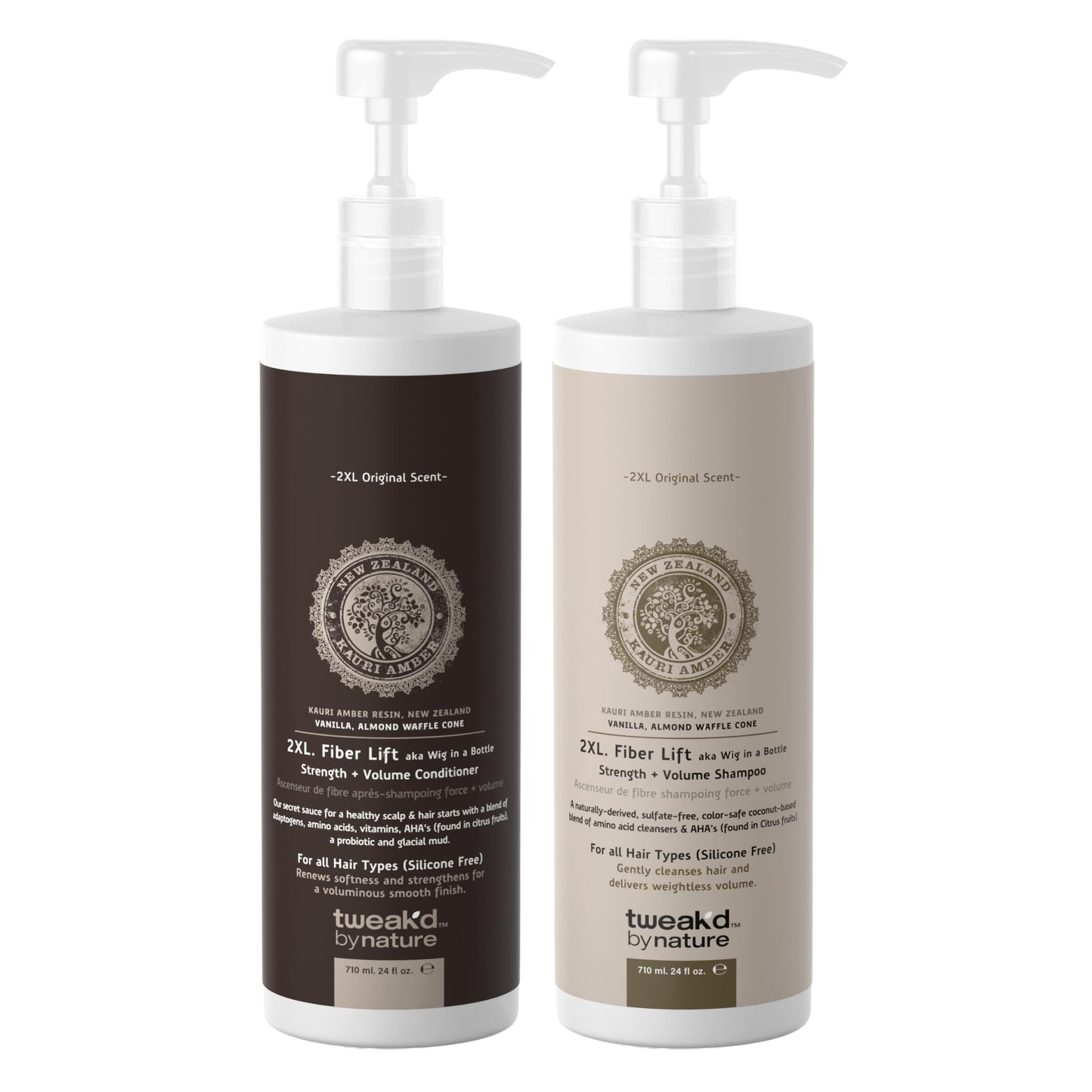 Tweak’d by Nature - 2XL Fiber Lift Volumizing and Thickening Shampoo and Conditioner Set, Multitasking Shampoo and Vanilla Body Wash, Non Toxic Beauty & Personal Care Tweak'd by Nature