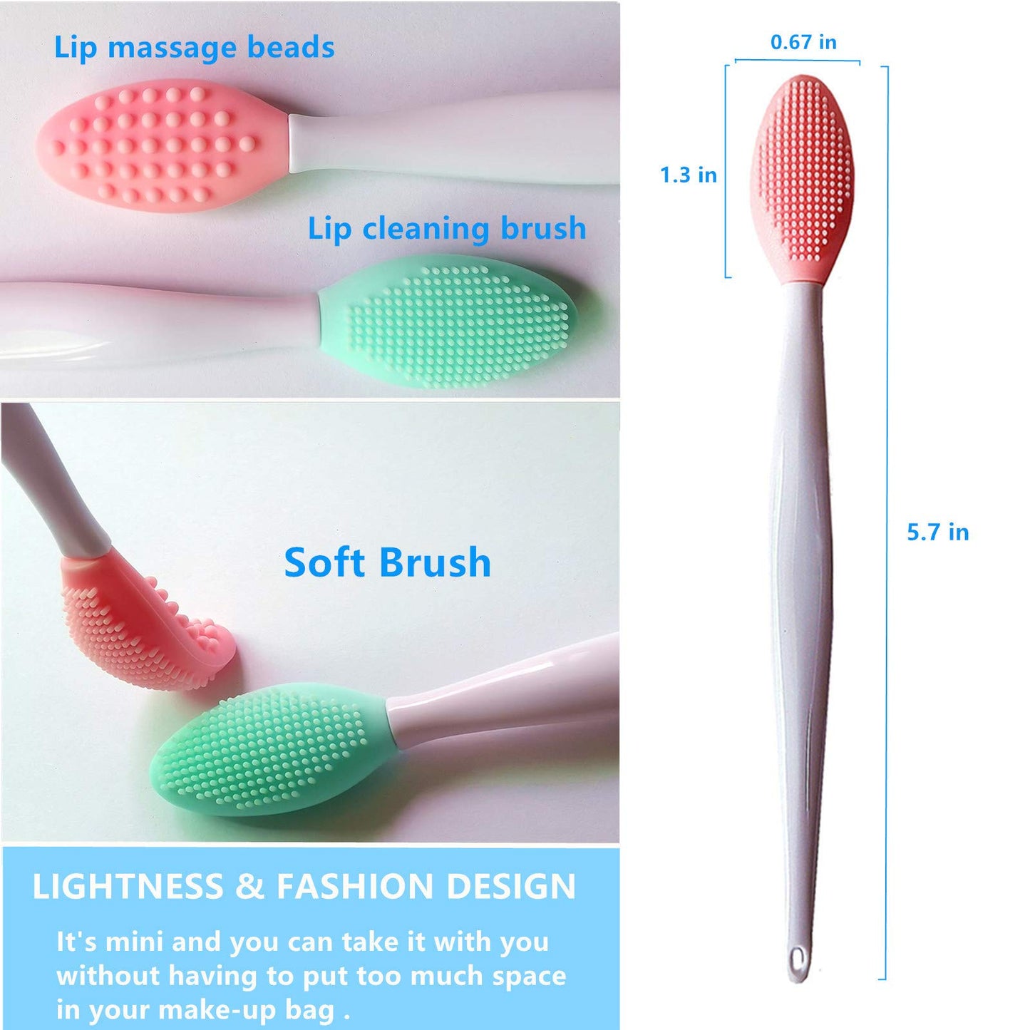 4 Pcs Lip Scrub Brush,Lip Scrubber Exfoliator, Double-Sided Silicone Lip Brush Tool for Men Women Lip Lightening,Lip Exfoliator Scrubber Tool for Dark Beauty & Personal Care New prominent