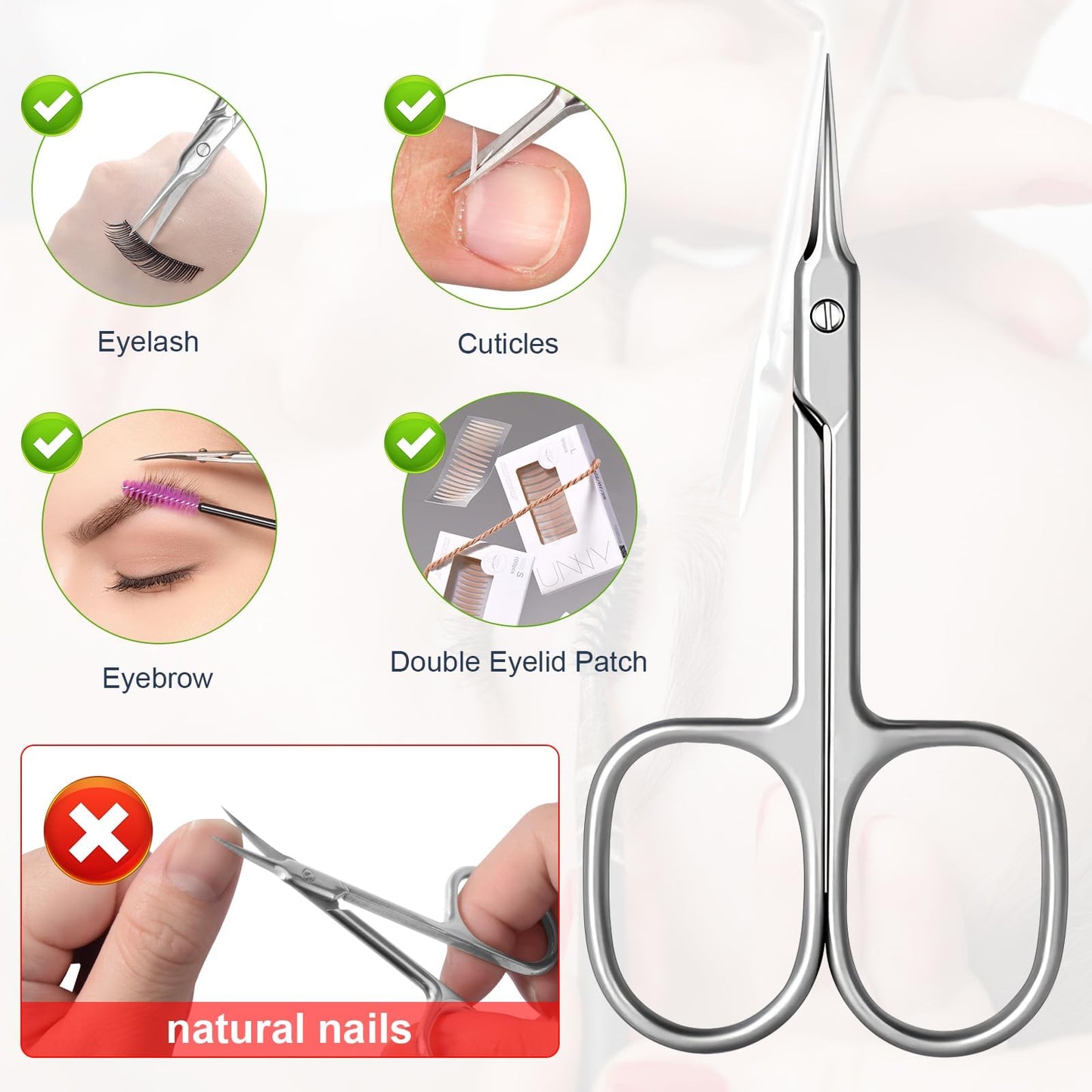 CGBE Cuticle Scissors Extra Fine Curved Blade, Super Slim Manicure Scissors for Cuticles Professional Small Scissors with Precise Pointed Tip Grooming Beauty and Personal Care CGBE