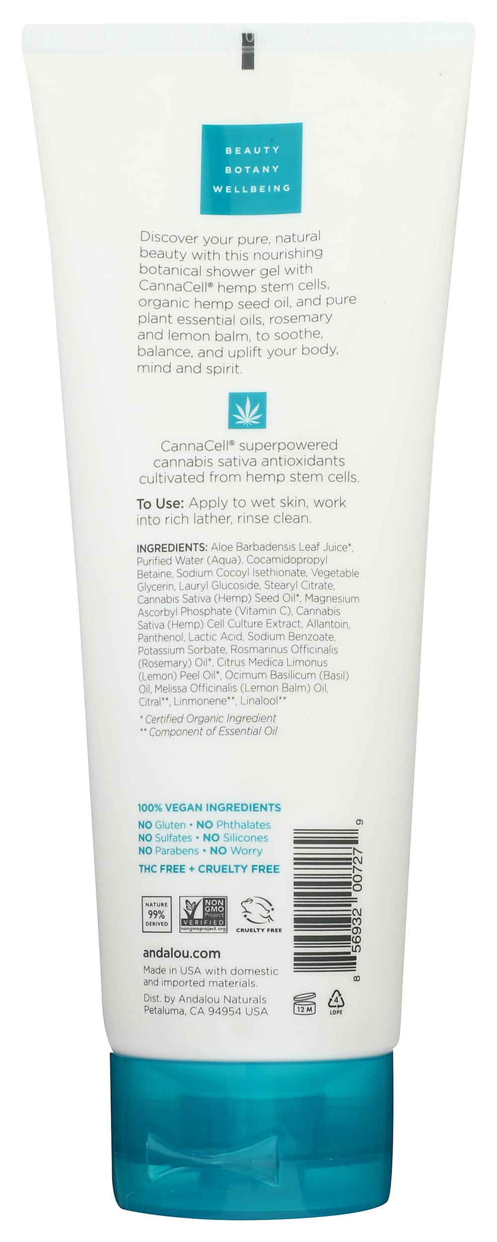 Andalou Naturals CannaCell Shower Gel, Joyful, 8 Ounces Beauty & Personal Care Andalou Naturals