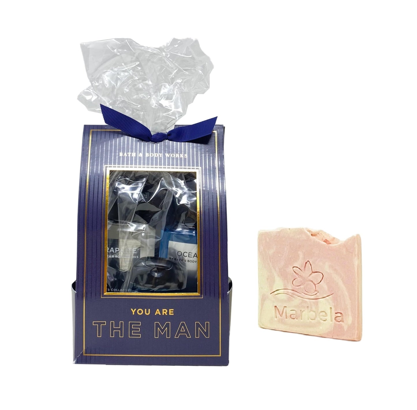 Bath & Body Works You Are The Man Men's Collection Ocean/Graphite 3 Piece Gift Bag Travel Set with a Himalayan Salts Springs Sample Soap Beauty and Personal Care Bath & Body Works