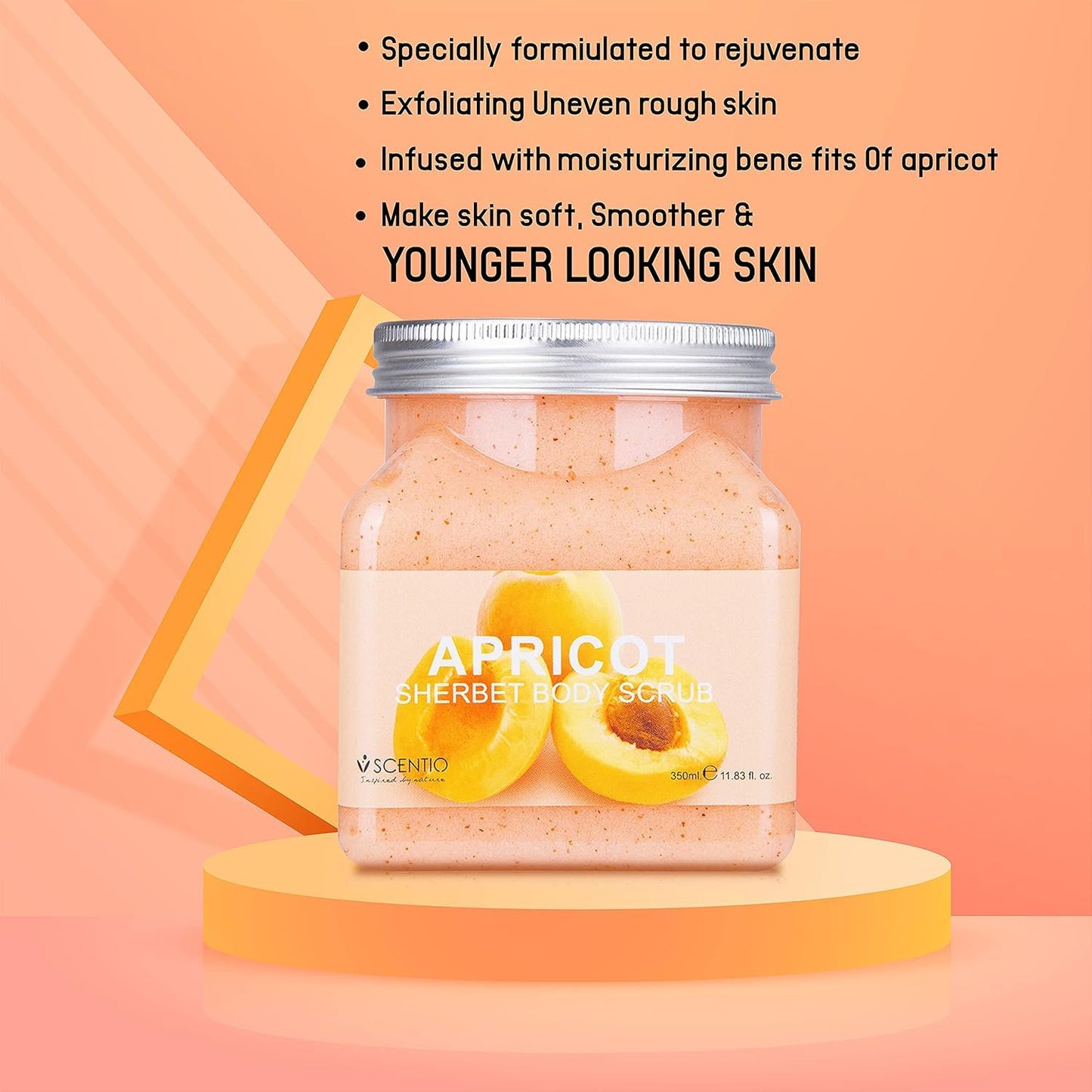 SCENTIO APRICOT ANTI-AGING SHERBET SCRUB 350 ML. Beauty & Personal Care SCENTIO